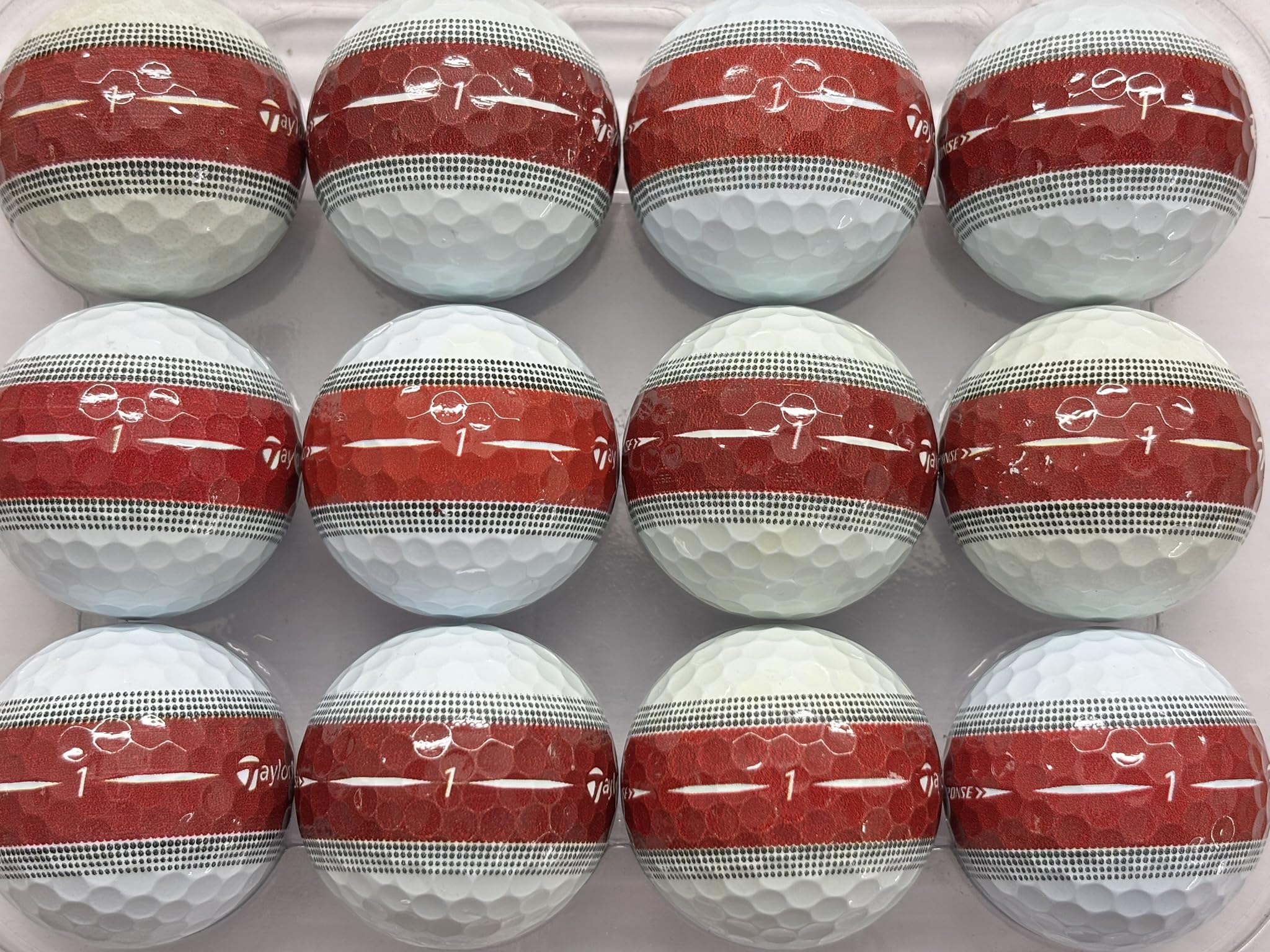 tour response stripe red golf balls for taylormade pearl/grade A used 12 pack