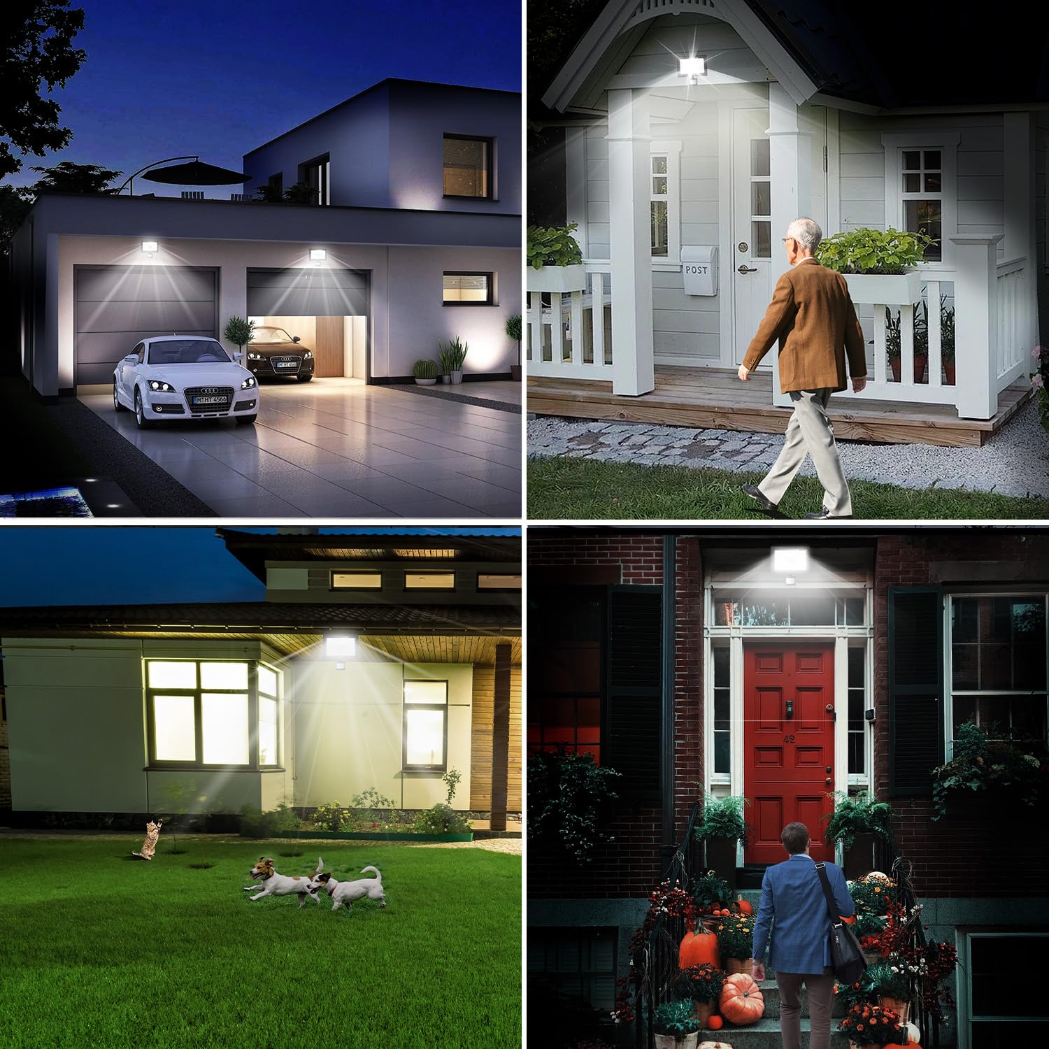 CLY Projecteur LED Détecteur de Mouvement 50W, 4700LM Spot LED Extérieur Étanche IP66 Projecteur Exterieur 6500K Blanc Froid Éclairage Exterieur avec Detecteur Pour Cour Garage Patio Jardin