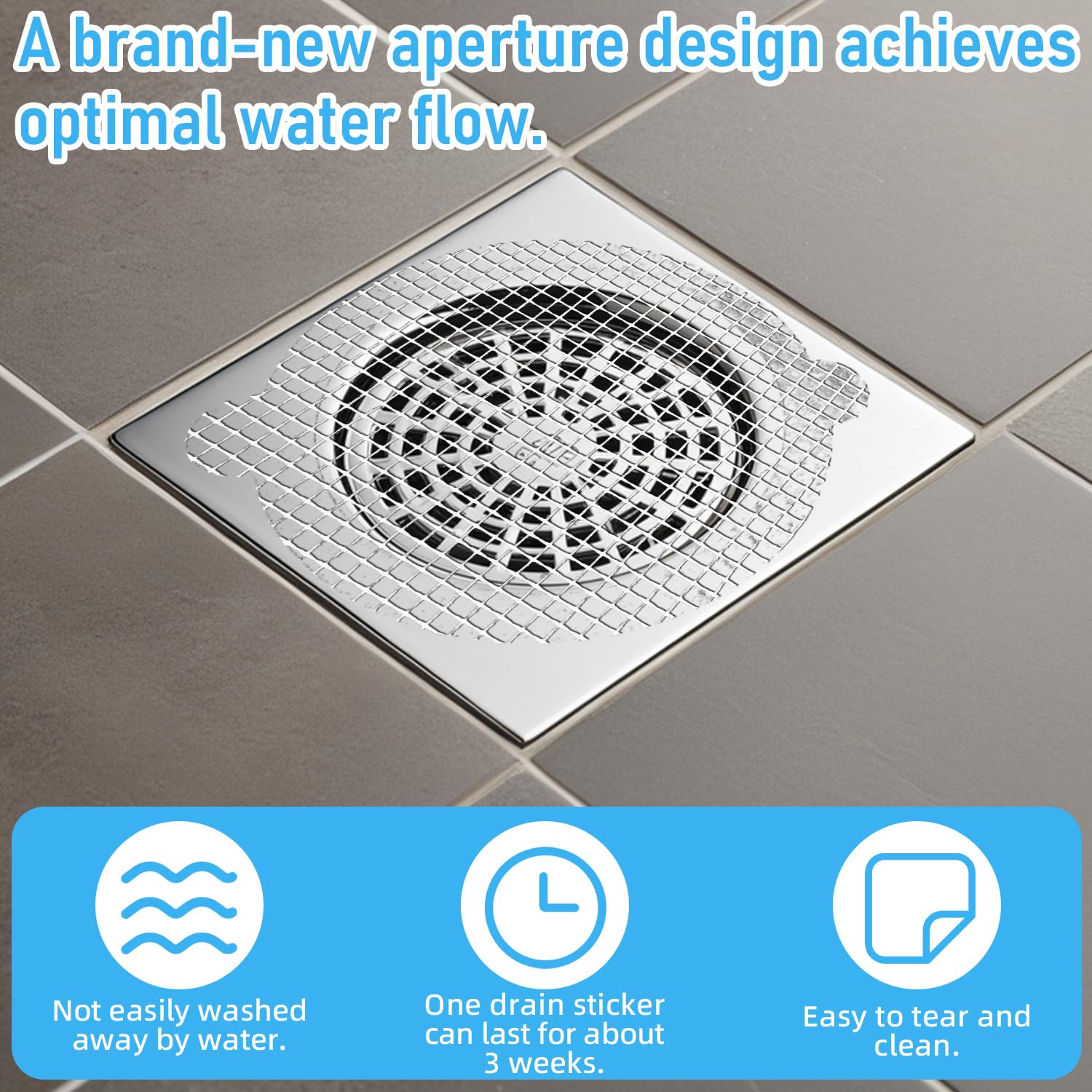 50 Piezas Atrapapelos Desechable para Desagüe de Ducha, Recogedor de Pelo Redondo de 9 cm, Cubierta de Filtro de Rejilla para Baño y Cocina