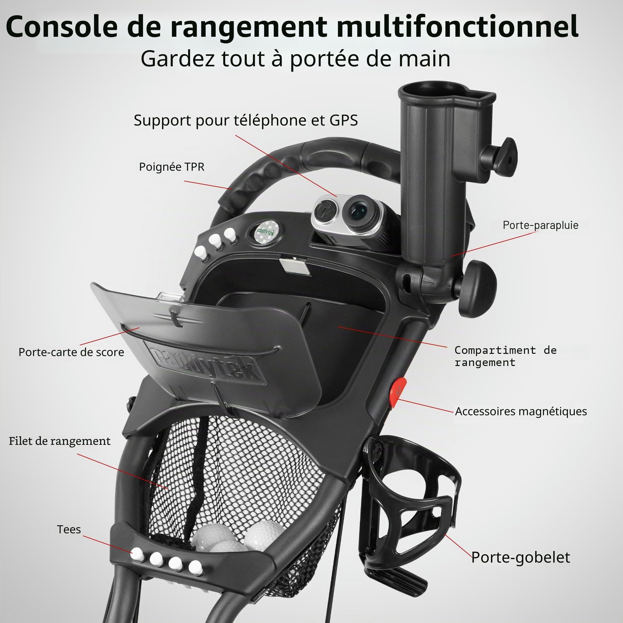 CaddyLite 15.3 Chariot de golf à quatre volets