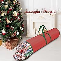 Vista 3 de ProPik Bolsa de almacenamiento de papel de regalo, organizador de papel de regalo, paquete de 2 unidades para almacenar hasta 48 rollos de 40