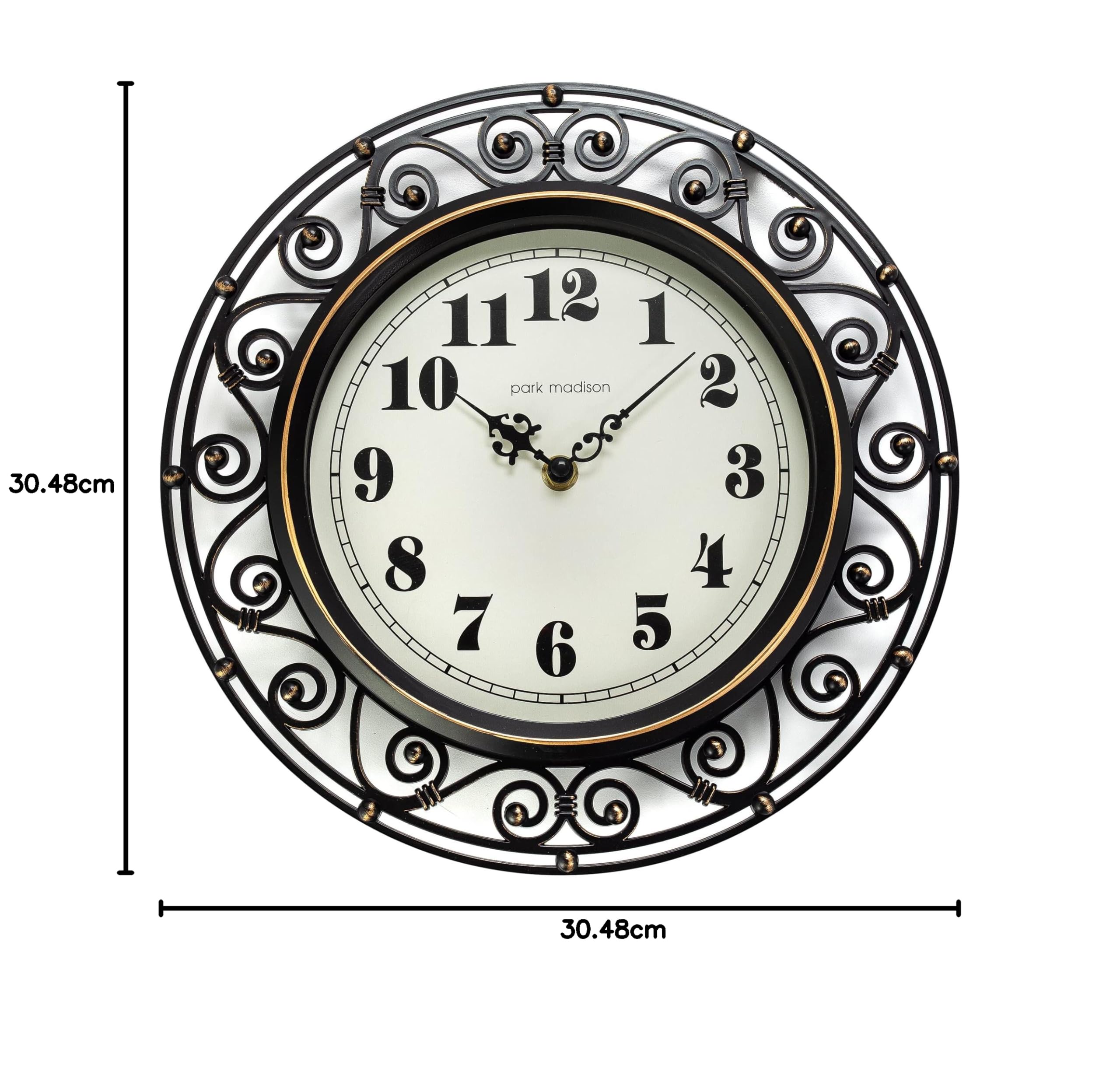 Amazon.co.jp: Park Madison 装飾用アイアンスタイル 壁掛け時計 12