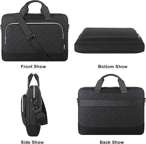Miniatura 6 de DOMISO Maletín de negocios para laptop de 17 a 17.3 pulgadas, bolsa impermeable para laptop de 17 pulgadas, para hombres y mujeres, negocios,