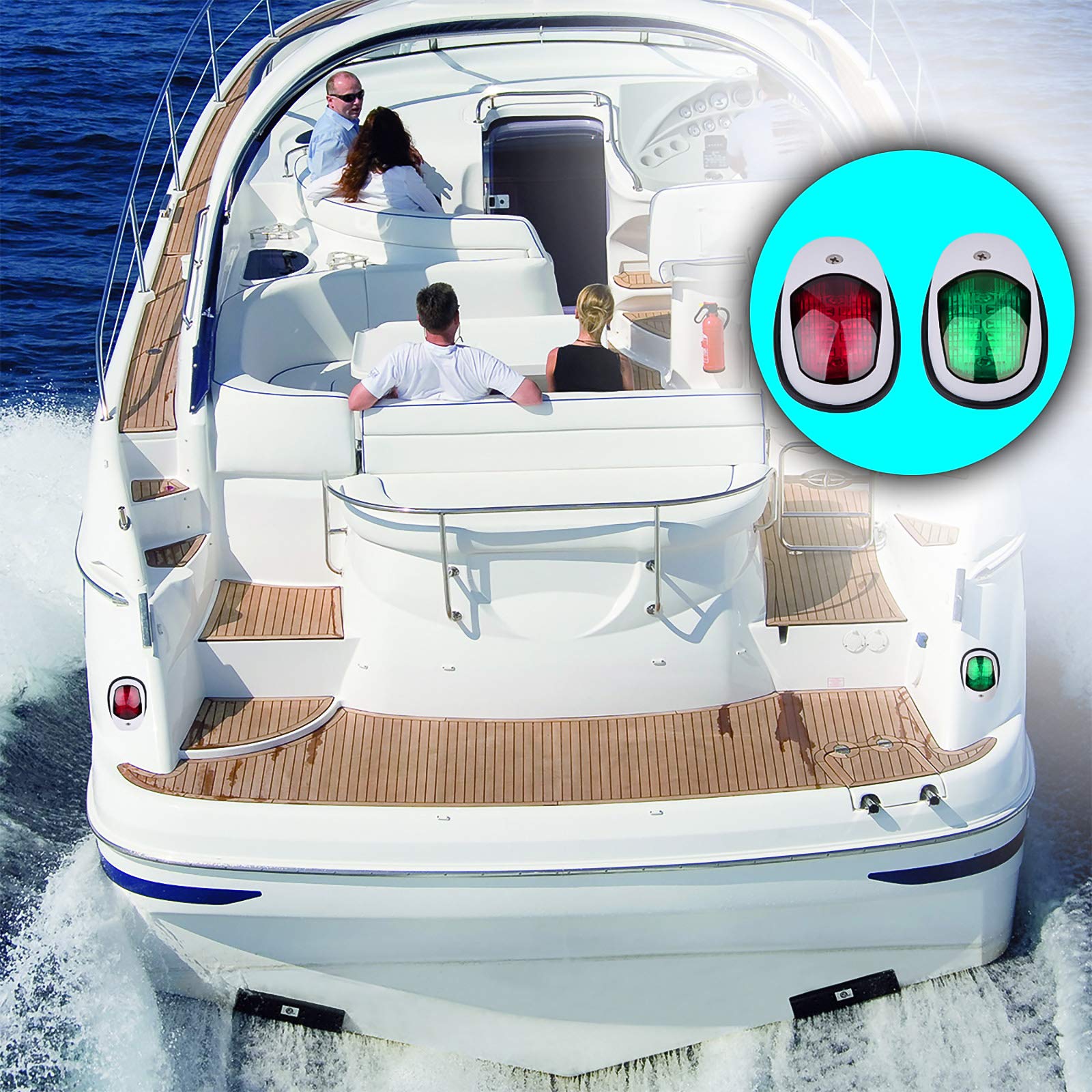 Image secondaire de OurLeeme Feux de Navigation pour Bateau, 2 pièces 12V Vert et Rouge Marine Yacht LED Lumière Voile Lumière d'arc Latérale de Por