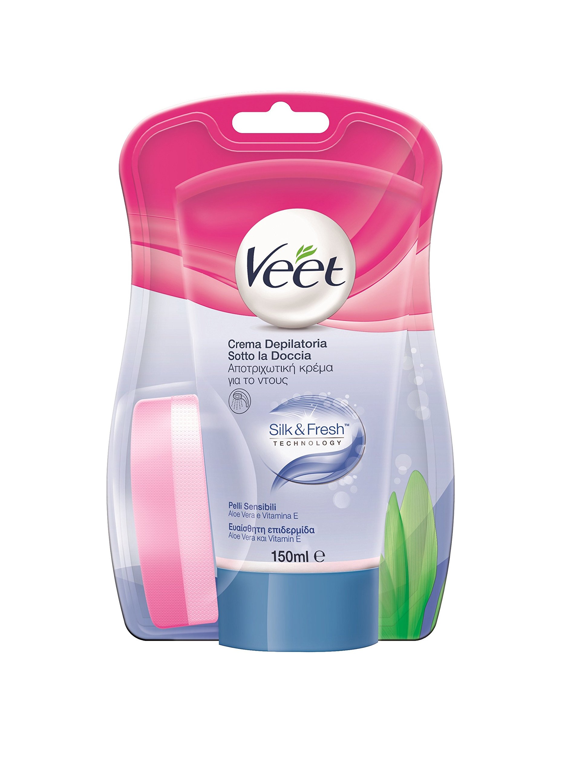 Veet Depilatory cream in-shower sensitive skin 150 ml - [pack of 3] [Amazon-developed Certification] Compact by Design