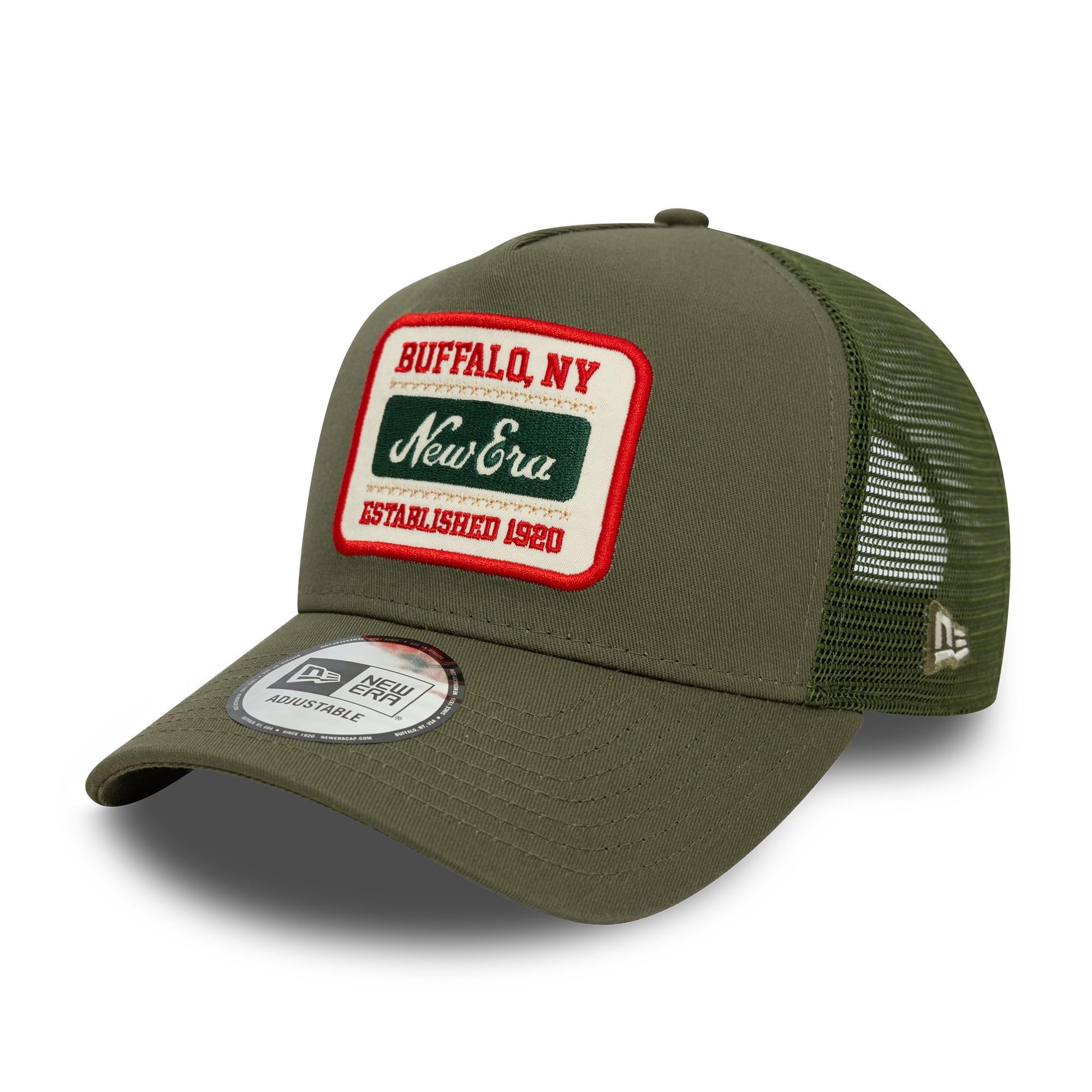 New Era Trucker Cap Adjustable Closure Summer Curved Visor Buffalo hat Green