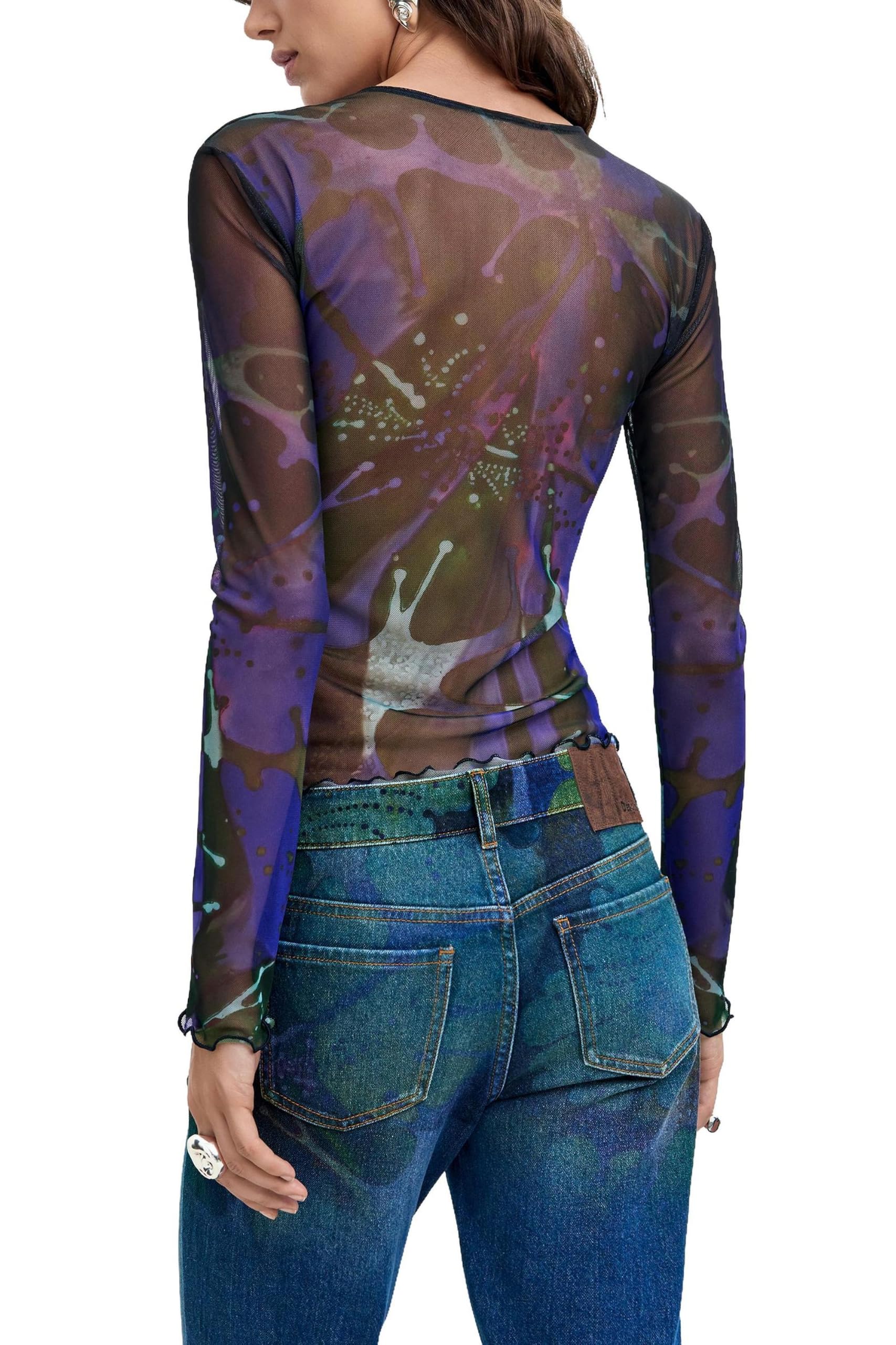 Desigual Damen Ts_dots Leaf_Lacroix T-Shirt (1er Pack)