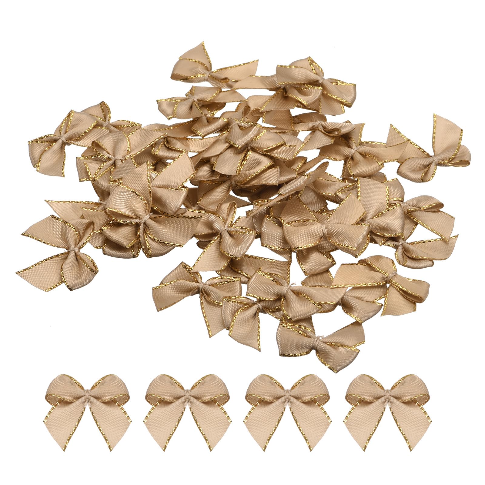 Sourcing Map 120 Mini Fiocchi In Raso Quadrettati 2,5 Cm - 6 Colori Misti Per Decorazioni Fai Da Te, Matrimoni, Confezioni Regalo