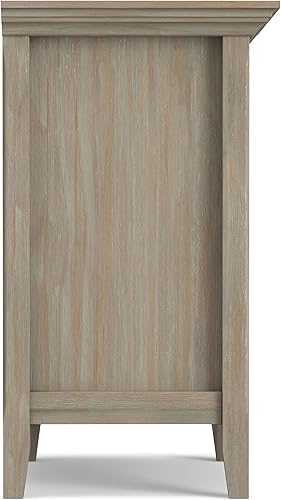 Miniatura 91 de SIMPLIHOME Amherst Mesita de noche tradicional de madera maciza de 24 pulgadas de ancho, color gris niebla, para sala de estar y dormitorio Gris