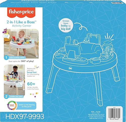 Miniatura 6 de Fisher-Price Centro de actividades 2 en 1 Like A Boss animador de bebés y mesa de juego con luces y sonidos musicales para bebés y niños pequeños