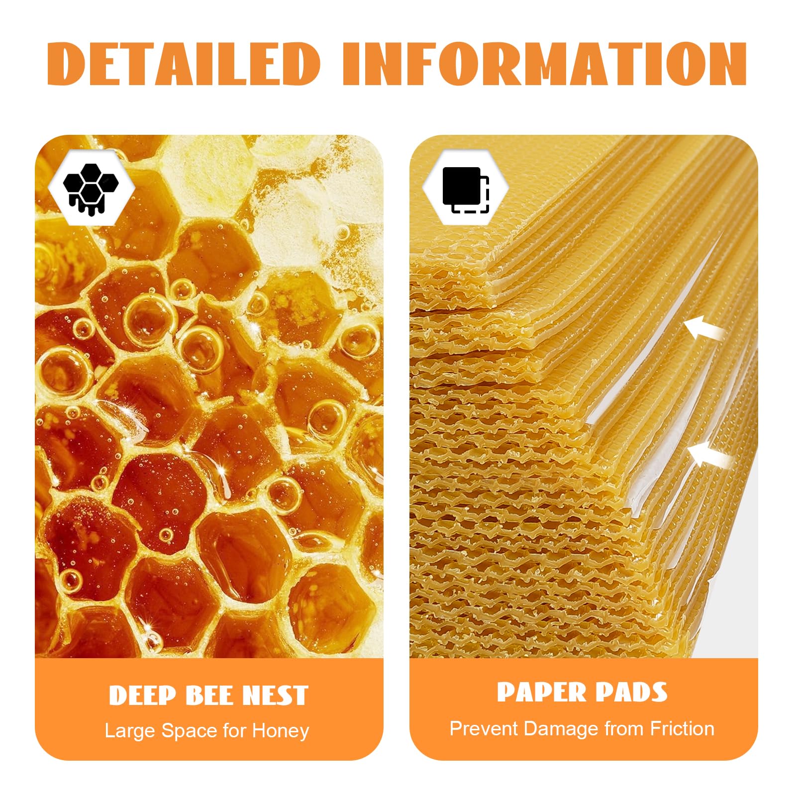 GBSCLOVER Beeswax Sheets - 10 Pack Natural Bee Foundation For Hives, Crafts & Furniture Polish