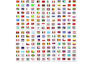 Brighten Your World with 384 PC World Flag Stickers!