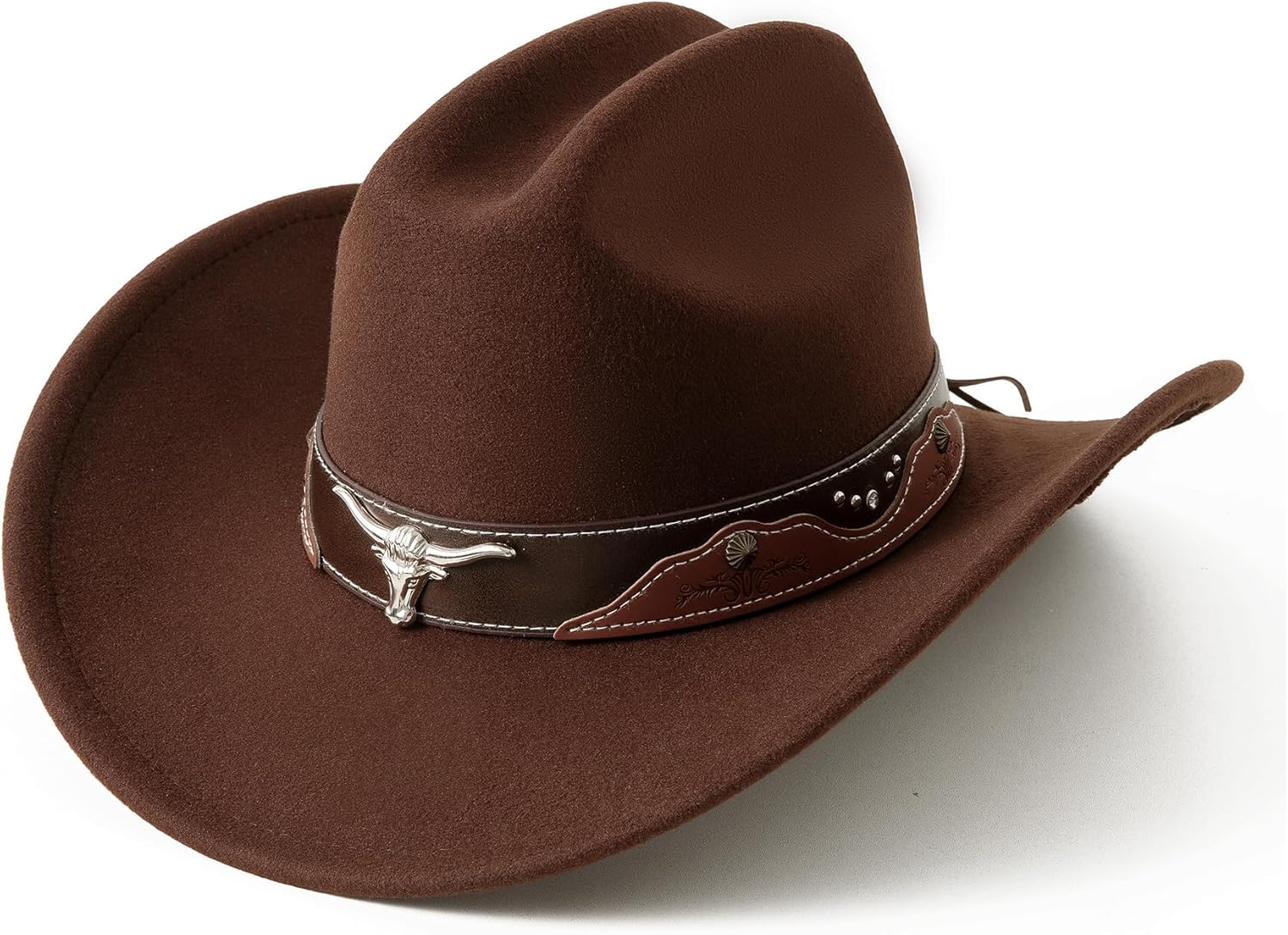 Lanzom Cowboy Hat for Women with Wide Brim Felt Western Cowgirl Hats for Cowboys and Cowgirls