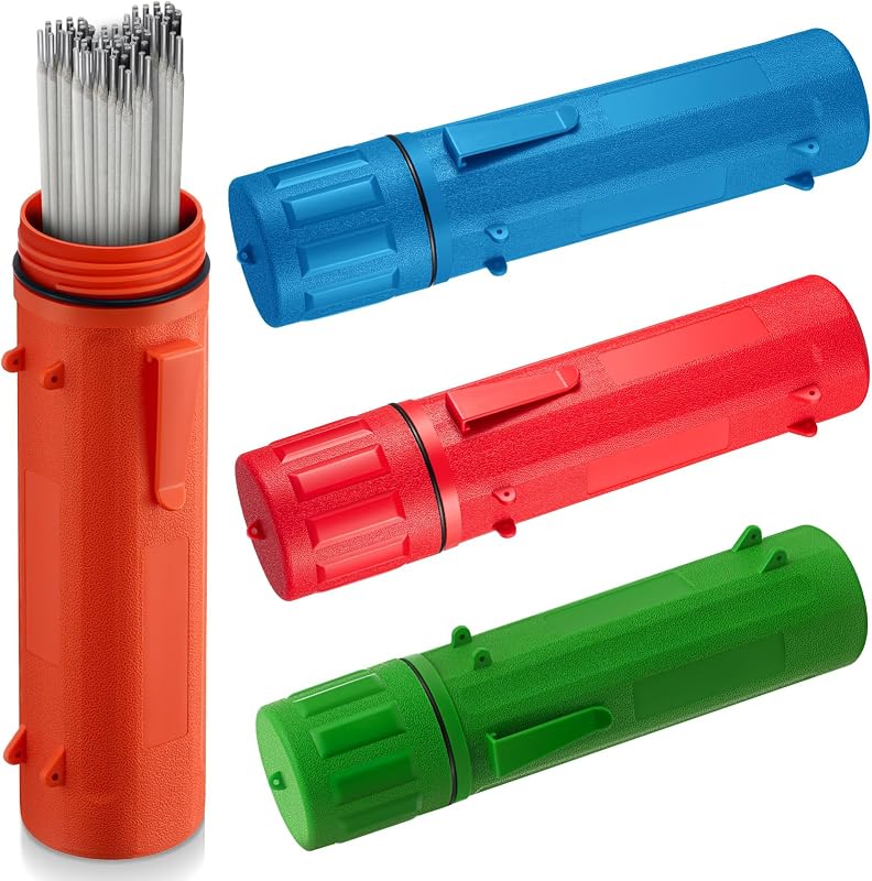 Zonon - 4 tubos de almacenamiento para varillas de soldadura de 14 pulgadas, soporte para varilla de soldadura de electrodos, recipiente hermético e impermeable para recipiente (rojo, azul, verde naranja)