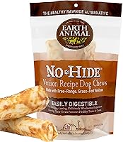 Vista 1 de Earth Animal No Hide - Palitos masticables naturales sin cuero crudo con sabor a venado mediano para perros de larga duración Golosinas para perros
