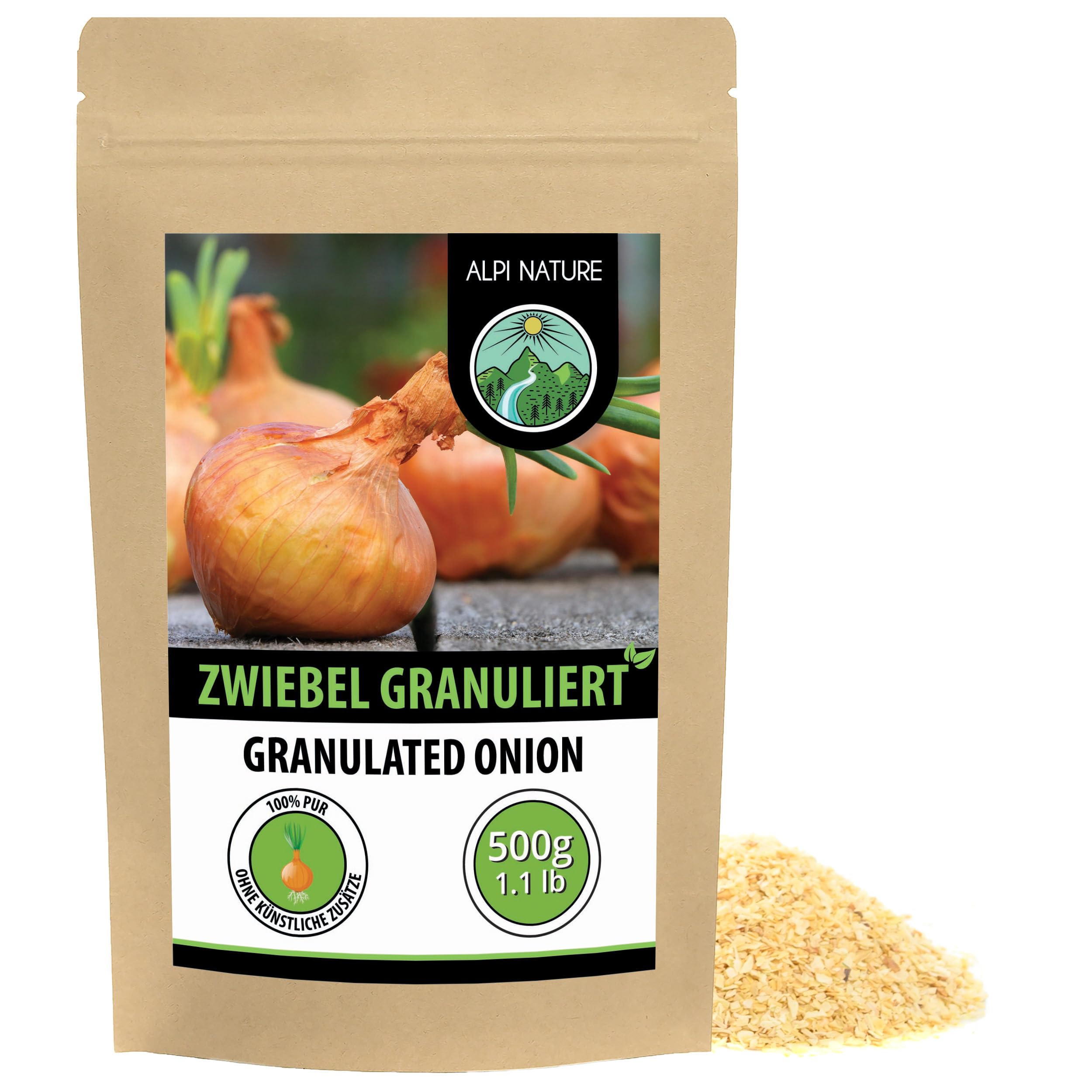 Alpi Nature Zwiebelgranulat 500g, Zwiebel Granulat, Zwiebeln granuliert, Zwiebeln getrocknet