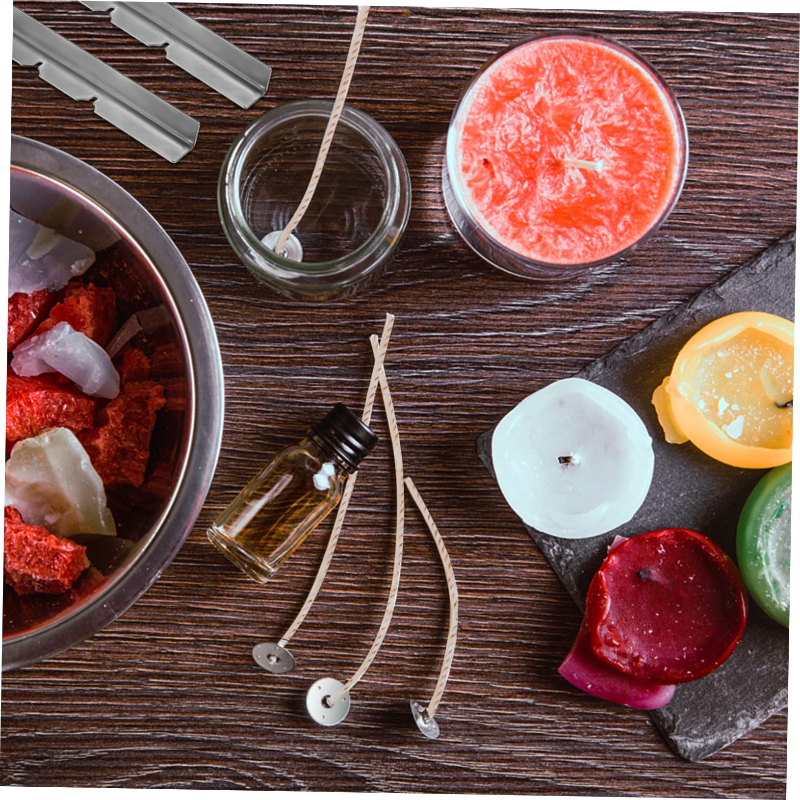 ERINGOGO -one Candle Making Kit 120 Candle Wicks 6 Holders 5 Tabs Wick Centering Tool for Beeswax