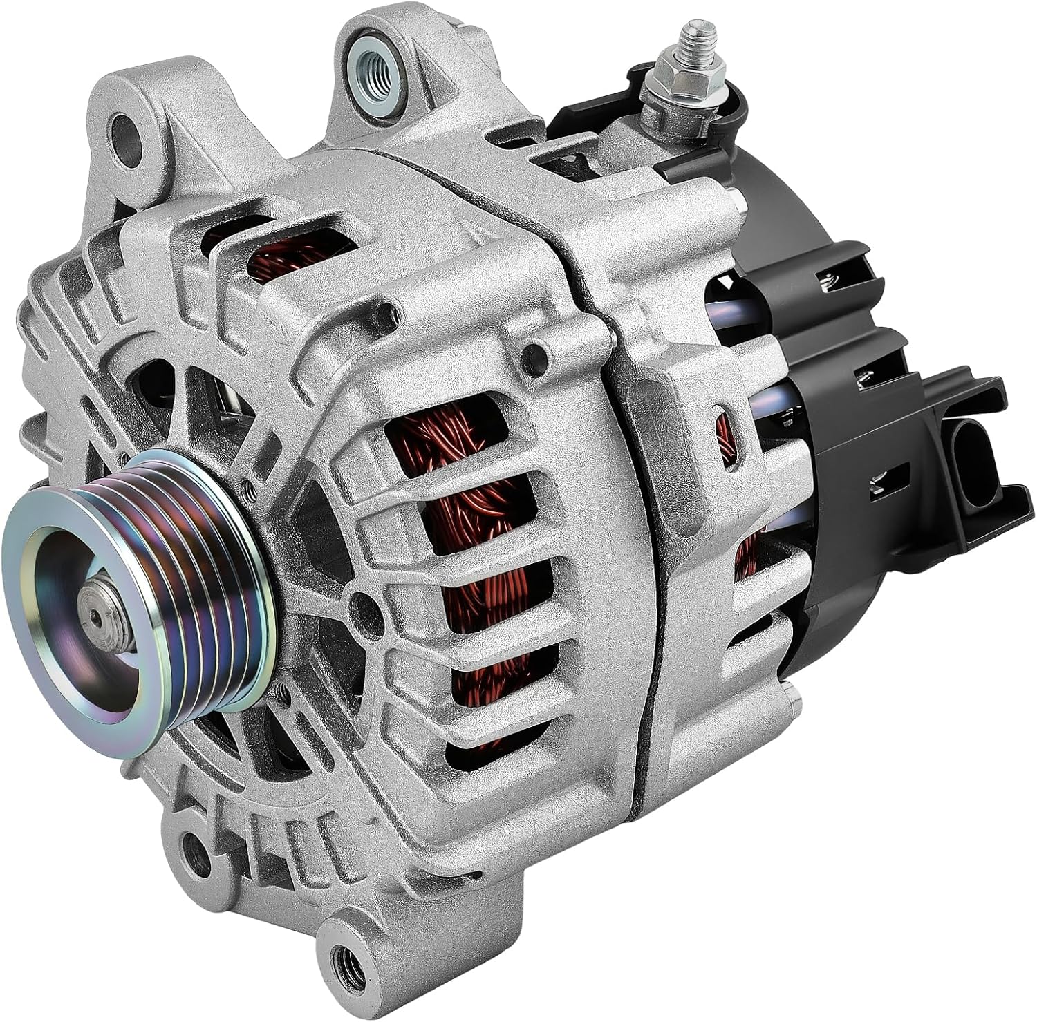 SCITOO Alternator Fits for Kia for Cadenza 3.3L V6 2017-2020, for Kia for Sedona 3.3L V6 2019-2021, for Kia for Sorento 3.3L V6 2019-2020, 12V 180Amp CW 6-Groove, 21366 42225 37300-3L050