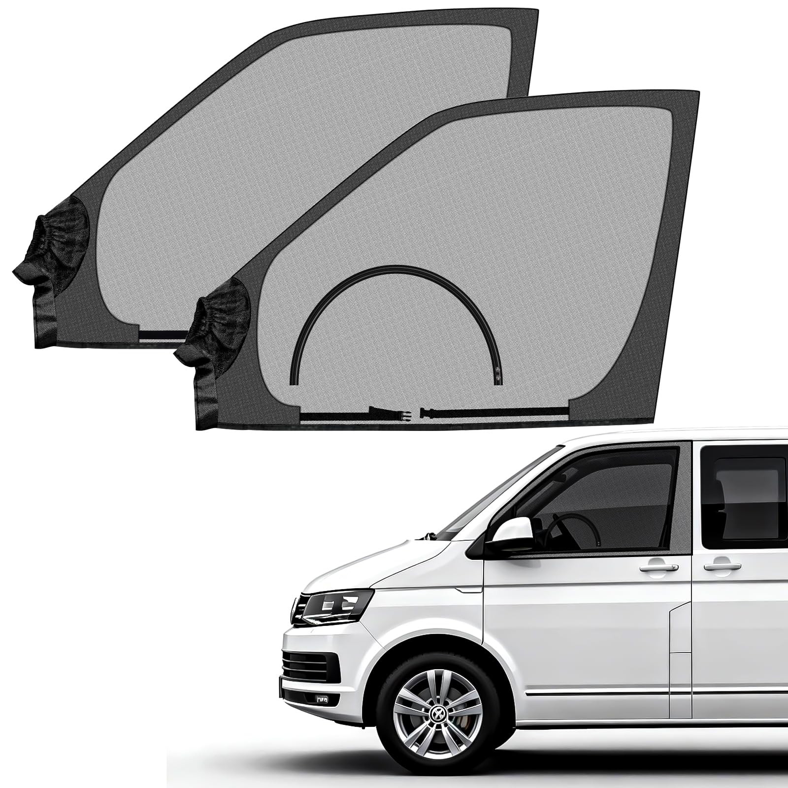 Mosquitera Magnética Ventanas Lateral Delanteras para VW T4 T5 T6 Camper | Mosquitera para Coche, Red Anti Insectos, Excelente Transpirabilidad, Protección Solar y UV, Ideal para Camping y Camper