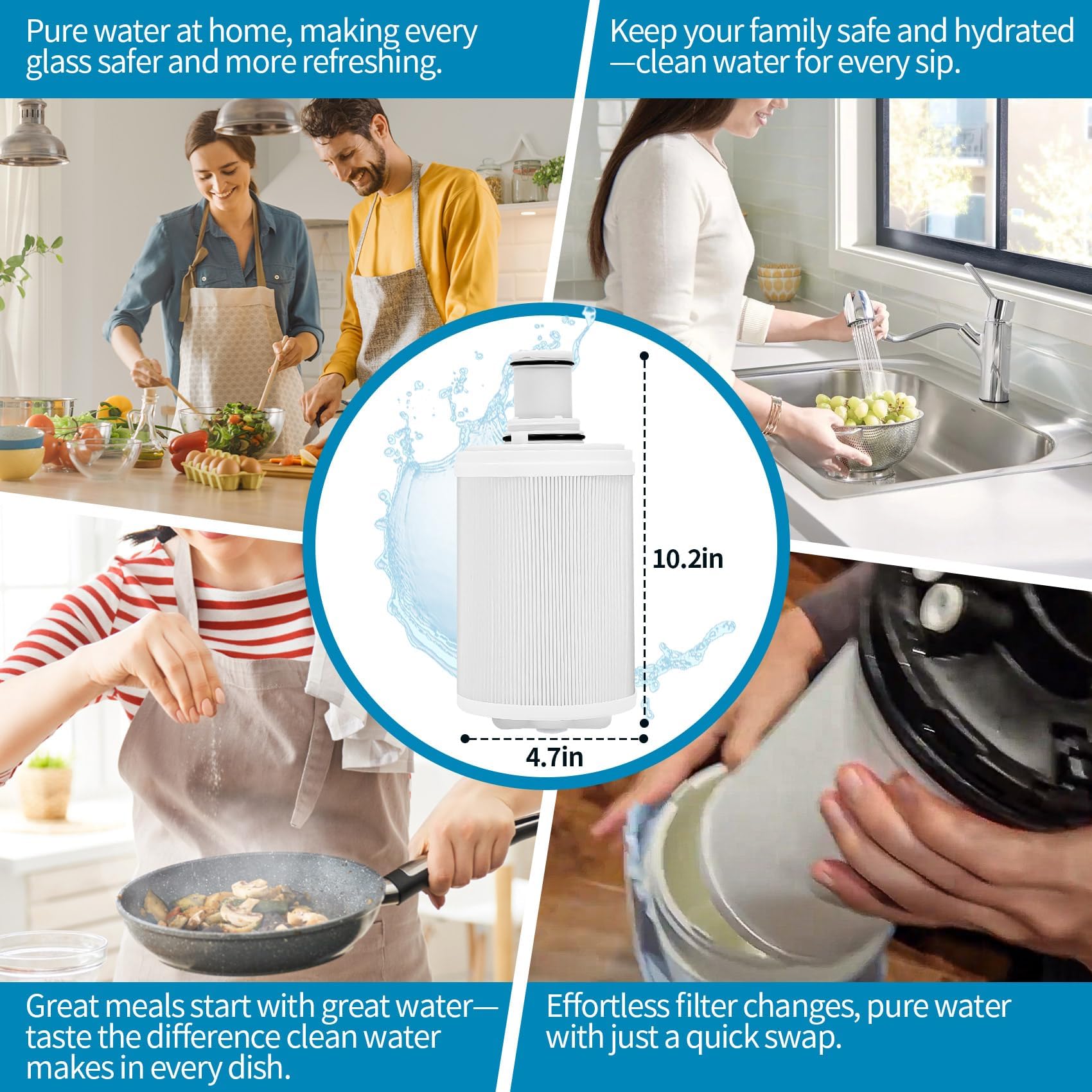 Compatible con Amway y Espring100186 elementos filtrantes alternativos, carbón activo, elimina el 99% contaminantes, conserva minerales saludables - Ahorro energético