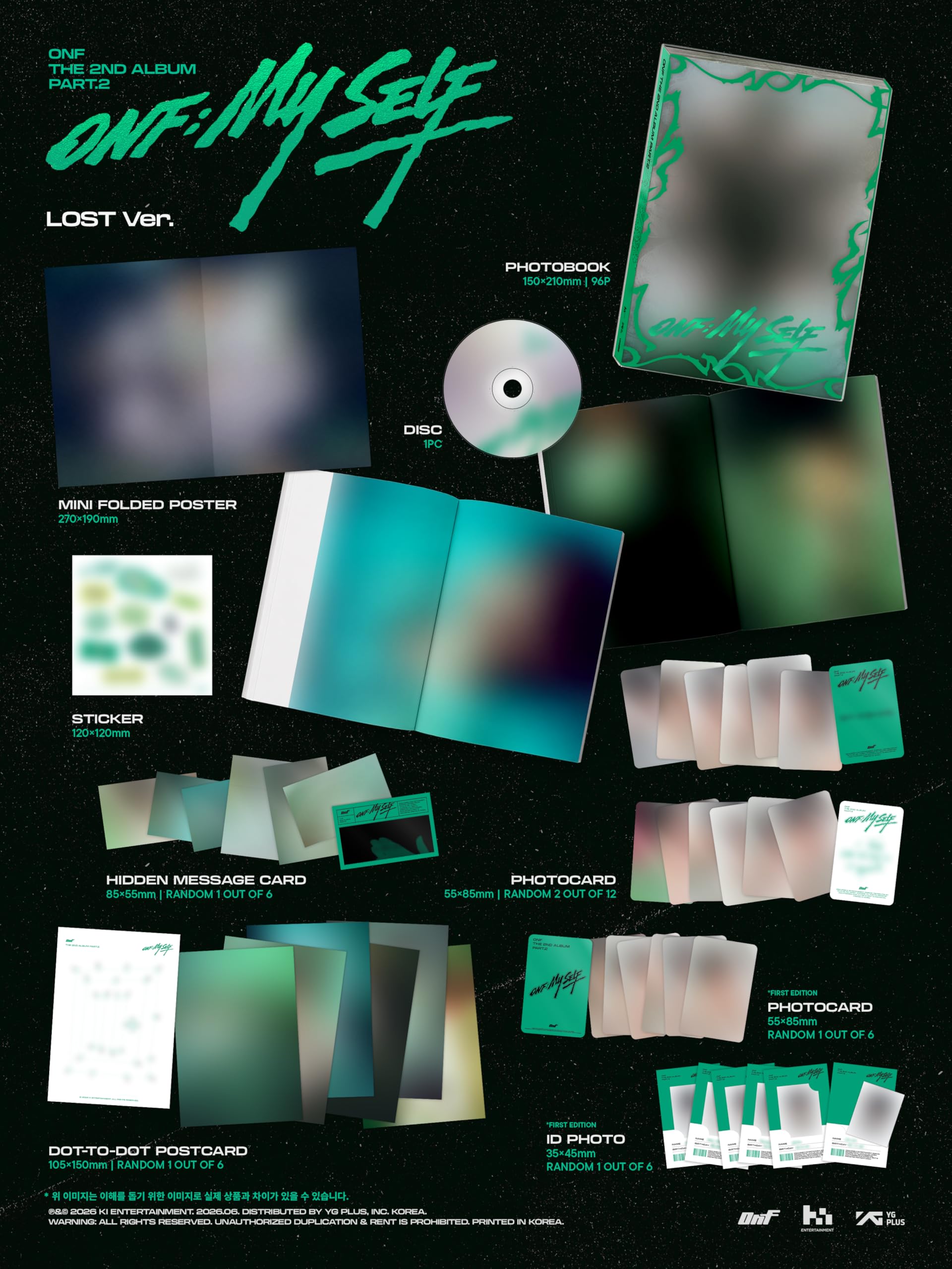 ONF ONF:MY SELF [3 Ver Set (1 Photobook + 1 Digipack + Platform Ver.) Random Cover] The 2nd Album Part.2