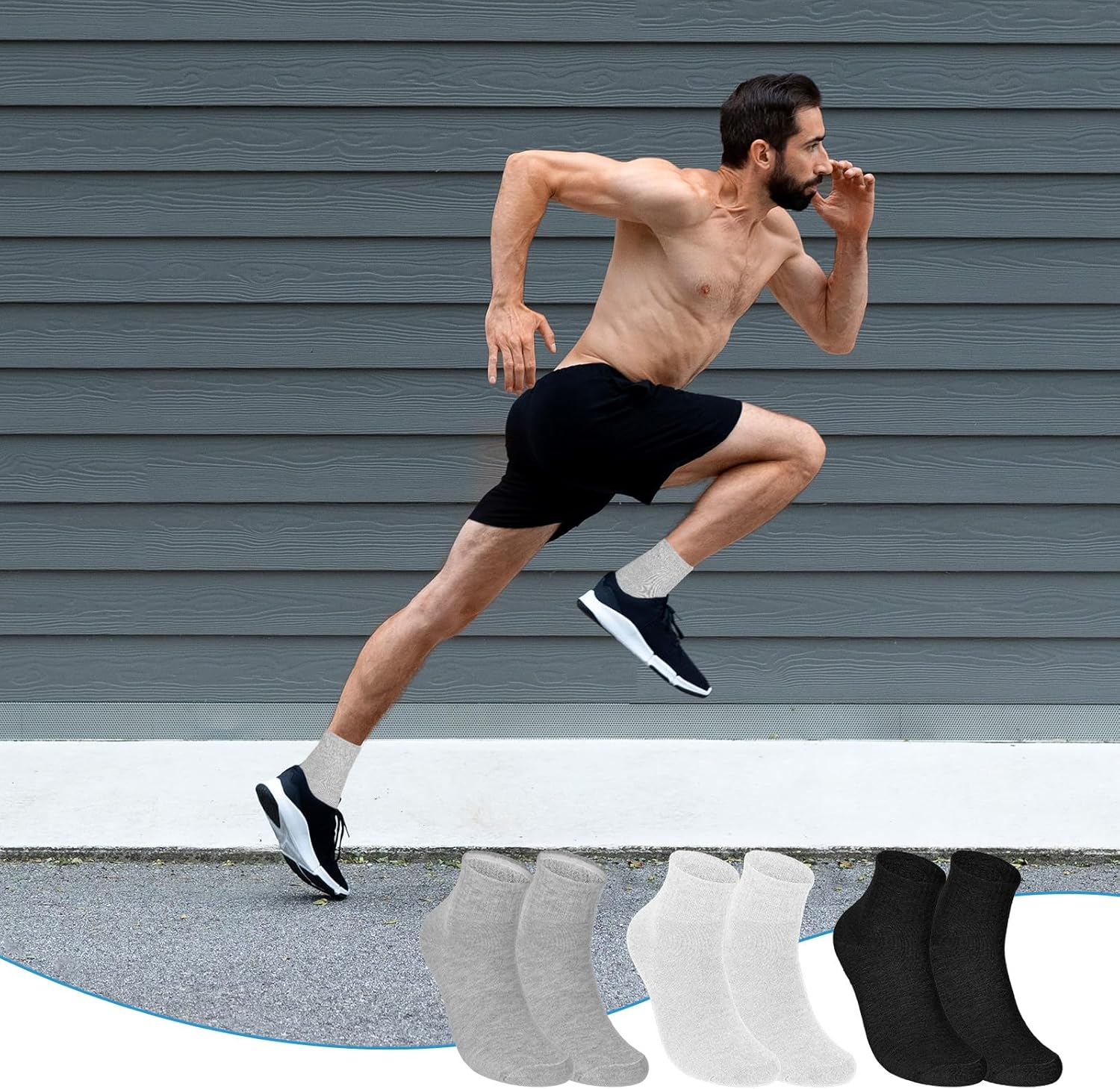 45 Pairs Bulk Mens Socks Moisture Wicking Casual Crew Athletic Socks Breathable Cushion Sports Ankle Sock for Homeless - Image 3