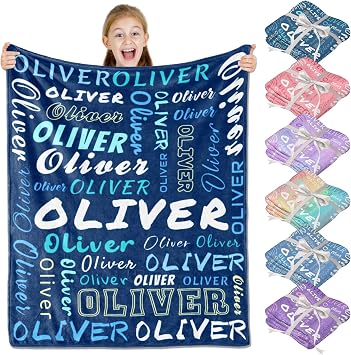 PUREFLY Ships Next Day-Personalized Blanket for Kids- Custom Blanket with Name for Teen Girls and Boys, Birthday Gifts for Women and Men, Customized Flannel Throw, Christmas Blankets Gifts for Baby