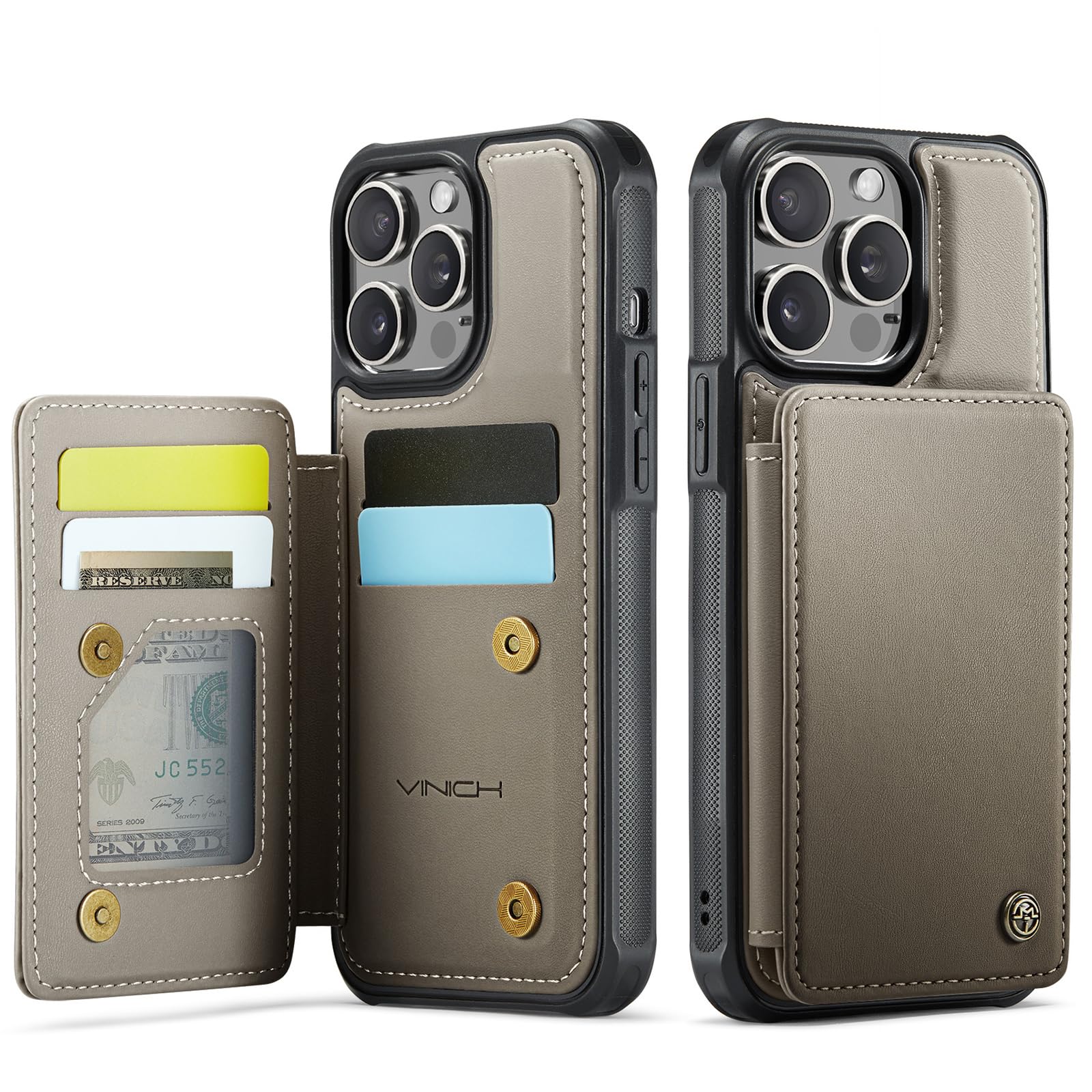 Vinich for iPhone 14 Pro Max Wallet Case with Card Holder, RFID Blocking Credit Slots Kickstand Shockproof Phone Cover Fit for iPhone 14 Pro Max 6.7"