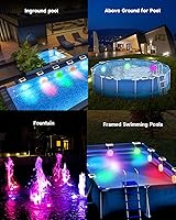 Vista 6 de Luces solares para piscina, luces LED sumergibles recargables con control remoto, IP68 impermeable con imán integrado, luz solar subacuática