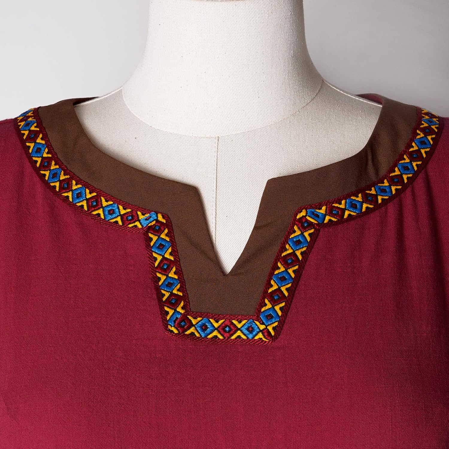 Women's Medieval Viking Dress Renaissance Peasant Linen Underdress - Image 5