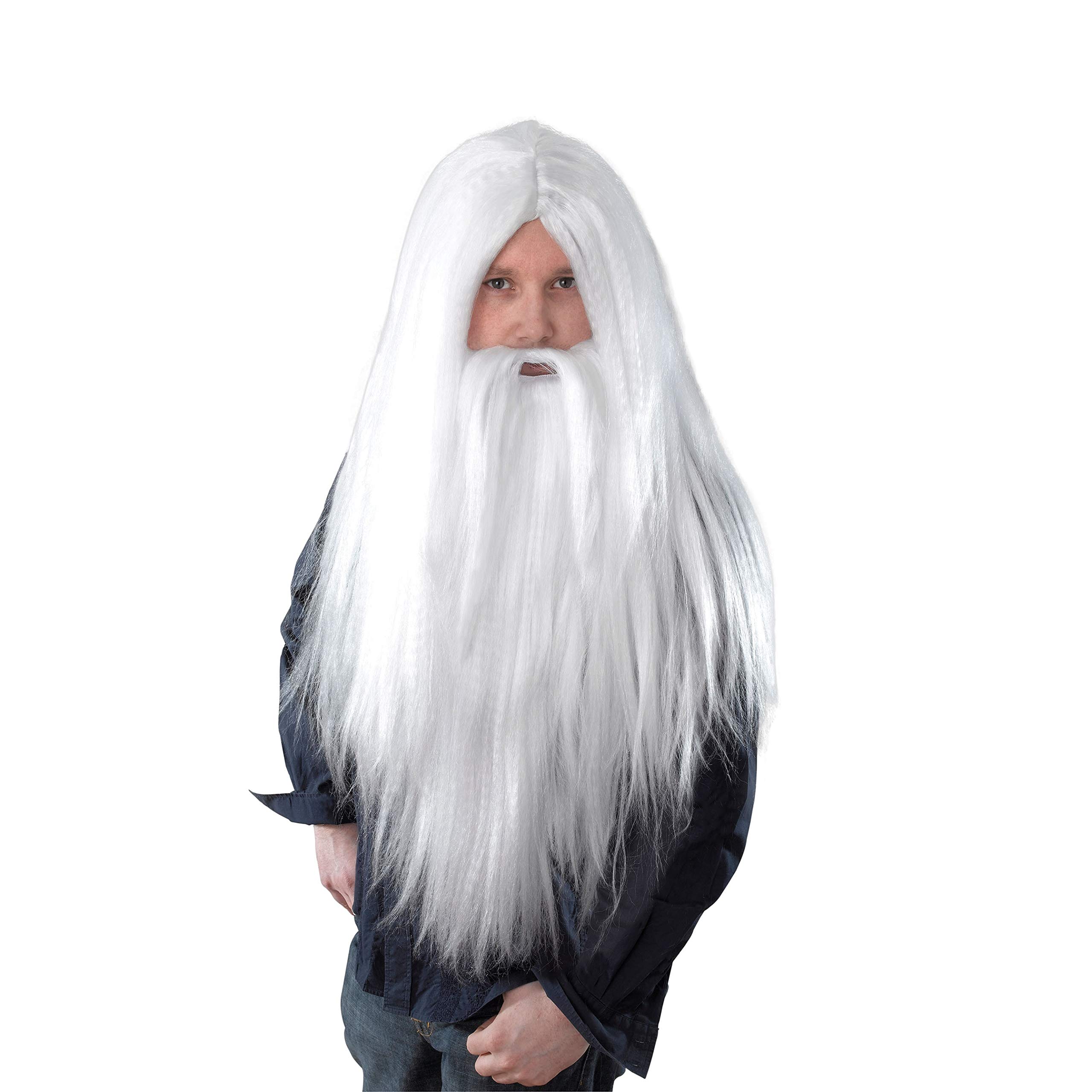 BW660 Wizard Wig and Long Beard, White, One Size