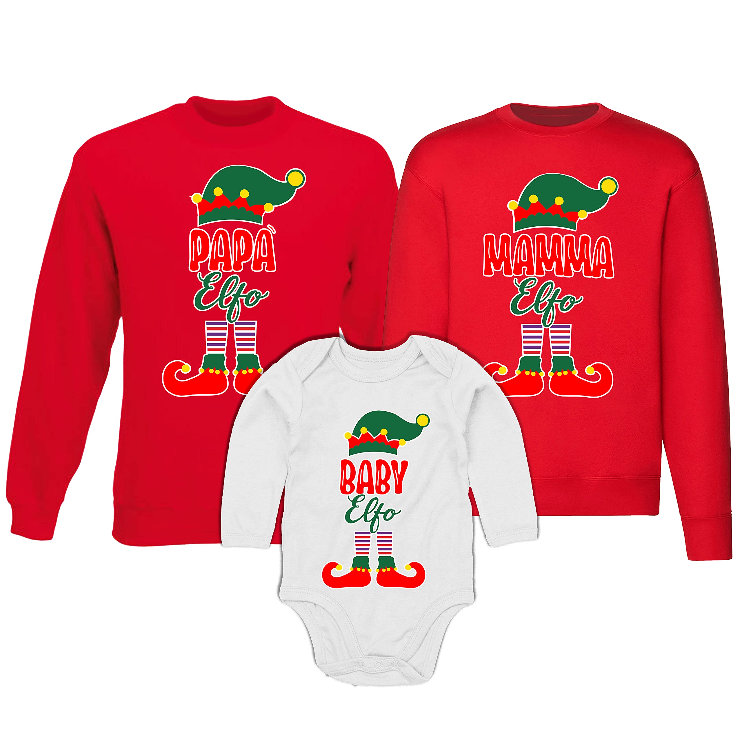 Set Felpe Natalizie Famiglia - Babbo Natale, Renna, Pupazzo Di Neve, Per Papà/mamma/bambino - Foto 4