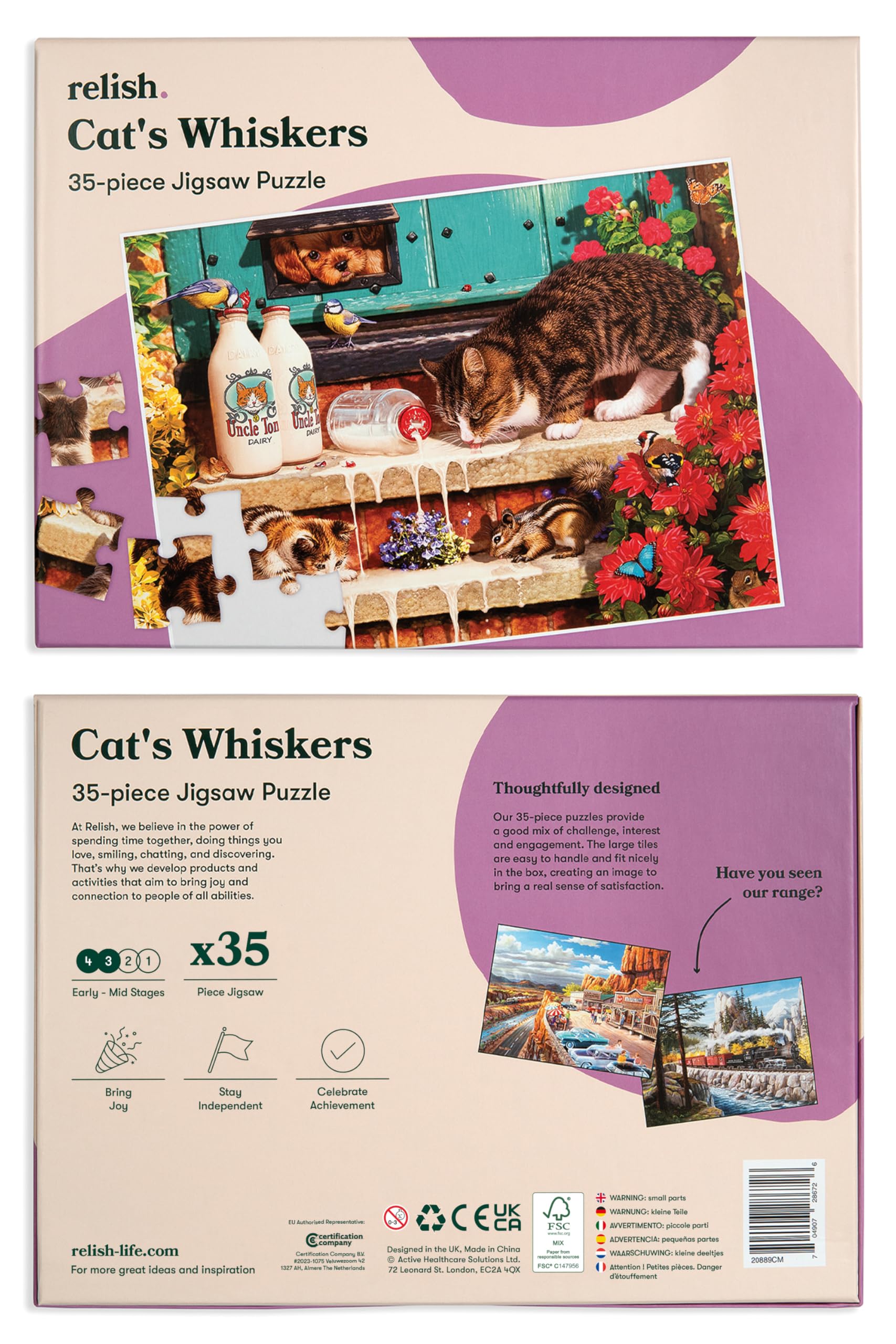 Relish ‘Cat's Whiskers’ Puzzle 35 Pièces : Activités Adaptées aux Seniors Atteints de Démence ou d’Alzheimer