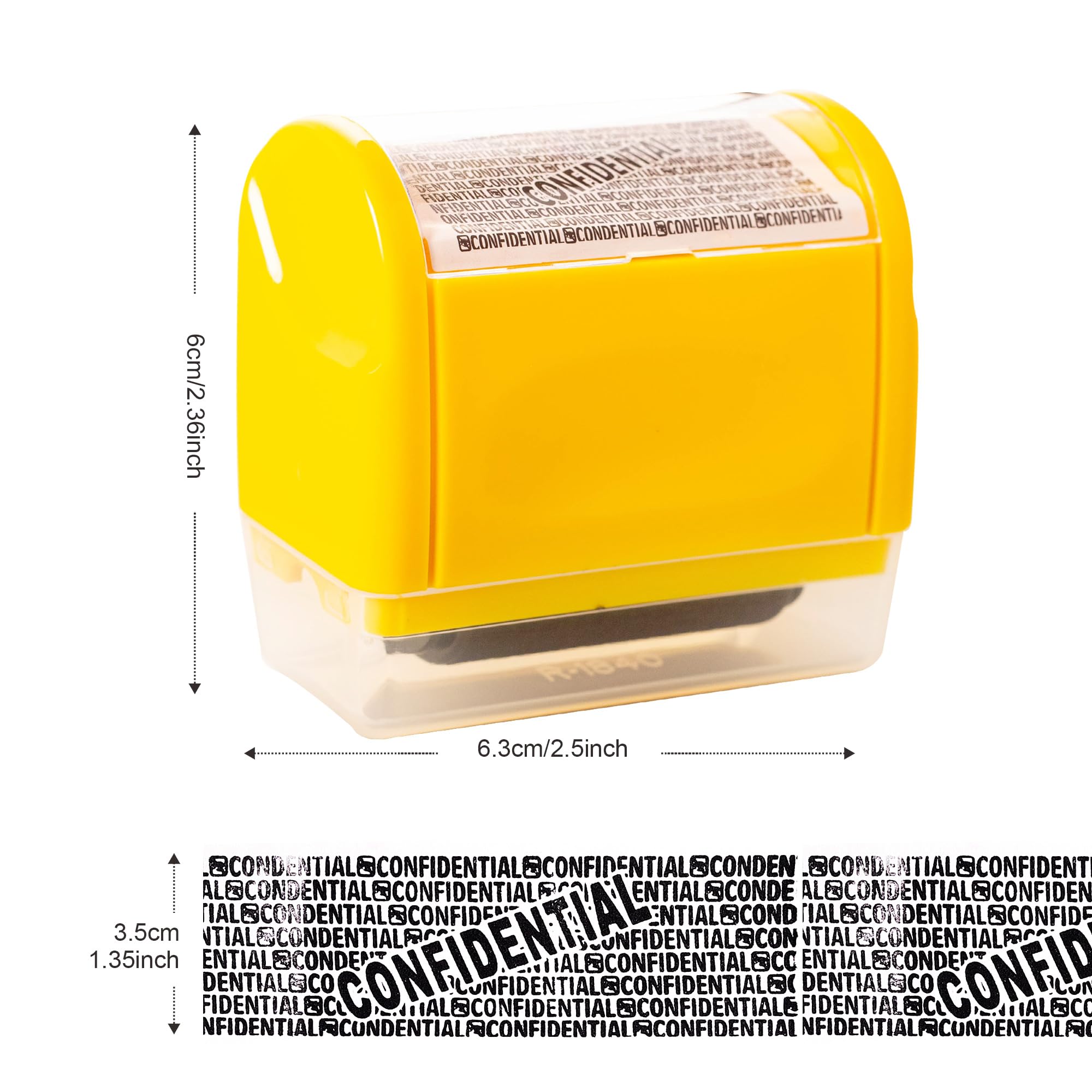 Privacy ID Address Blocker Stamp - Identity Theft Protection & Personal Data Security Defender with 3 Refills (Wide Yellow) - Image 2