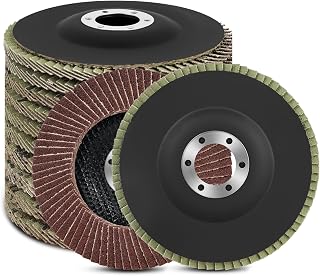 Flintronic 10PC Fächerscheiben, Ø115mm x 22mm Korn 40/60/80/120 Mischen Set, Fächerscheiben Lamellenscheiben, Schleifmop Schleifscheiben,Flap Disk für Metall Holz Winkelschleifer Poliermaschine-Rot