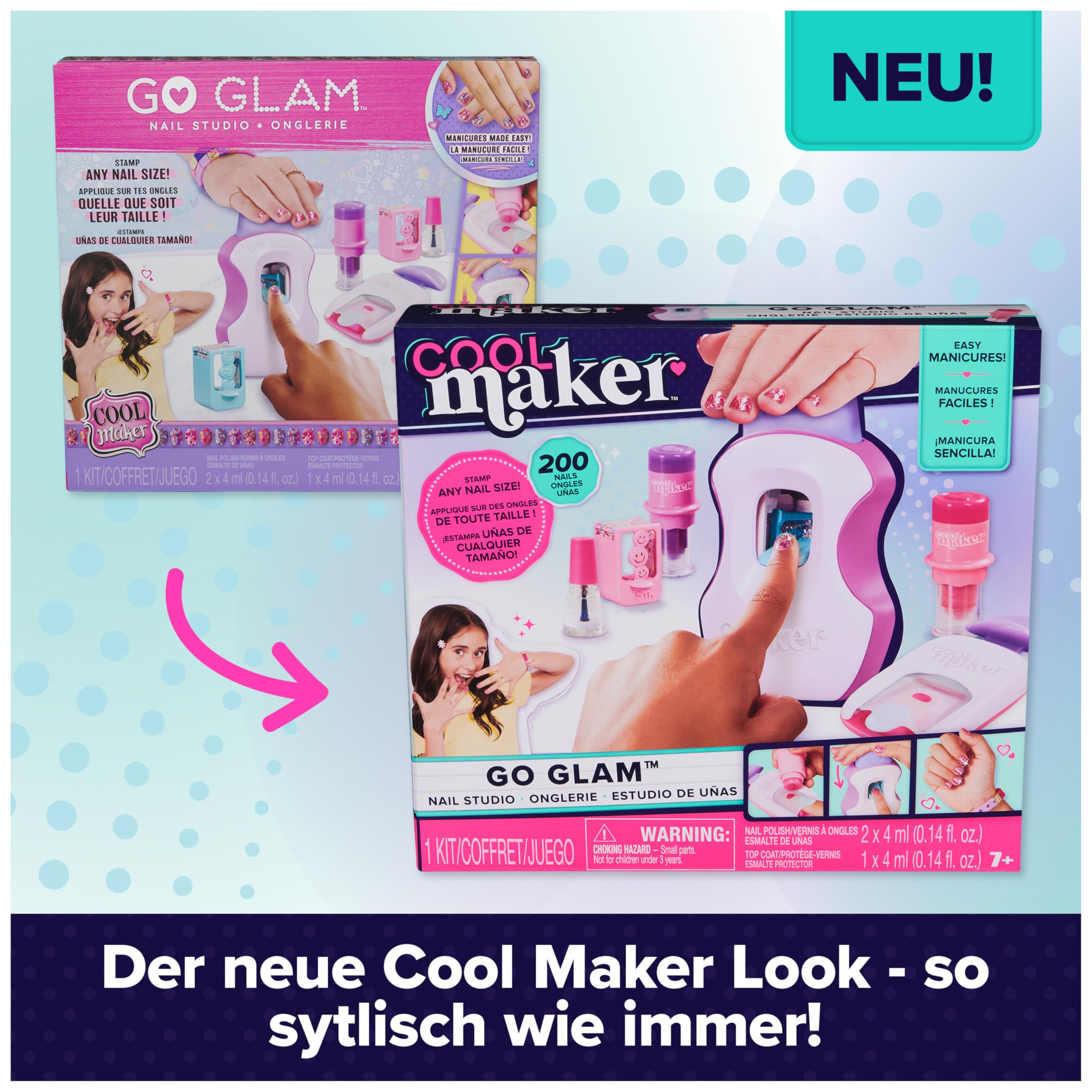 Cool MAKER Go Glam Nagelstudio - für stylische Nägel mit Motiven, ganz einfach lackieren und bedrucken, für Kinder ab 7 Jahren