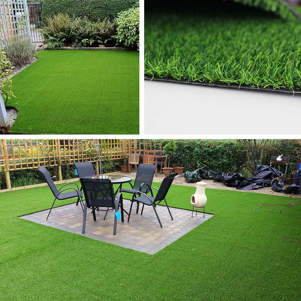0.7inch Realistic Synthetic Artificial Grass Turf 4FTX6FT(24 Square FT) ,Thick Faux Grass Indoor Outdoor Landscape Lawn Pet Dog Turf Carpet for Garden Backyard Balcony