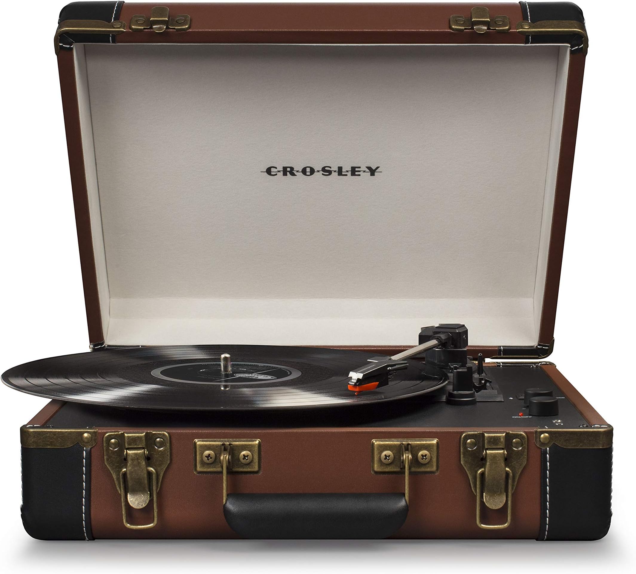 Crosley CR6019A-BR Executive Portable USB Turntable, Brown