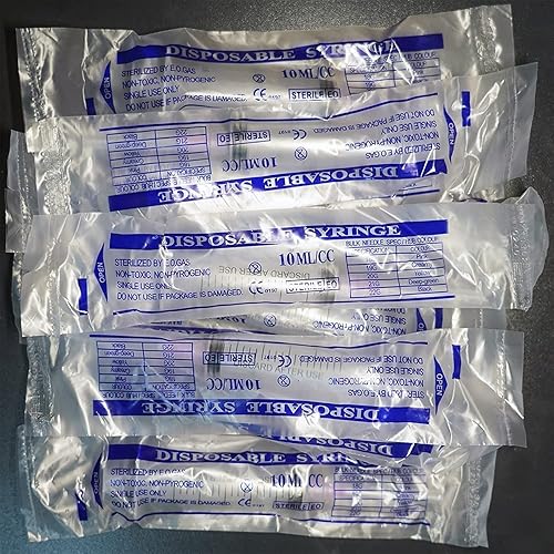 Miniatura 6 de Paquete de 100 jeringas de plástico de 10 ml con aguja desechable de 18Ga, envueltas individualmente