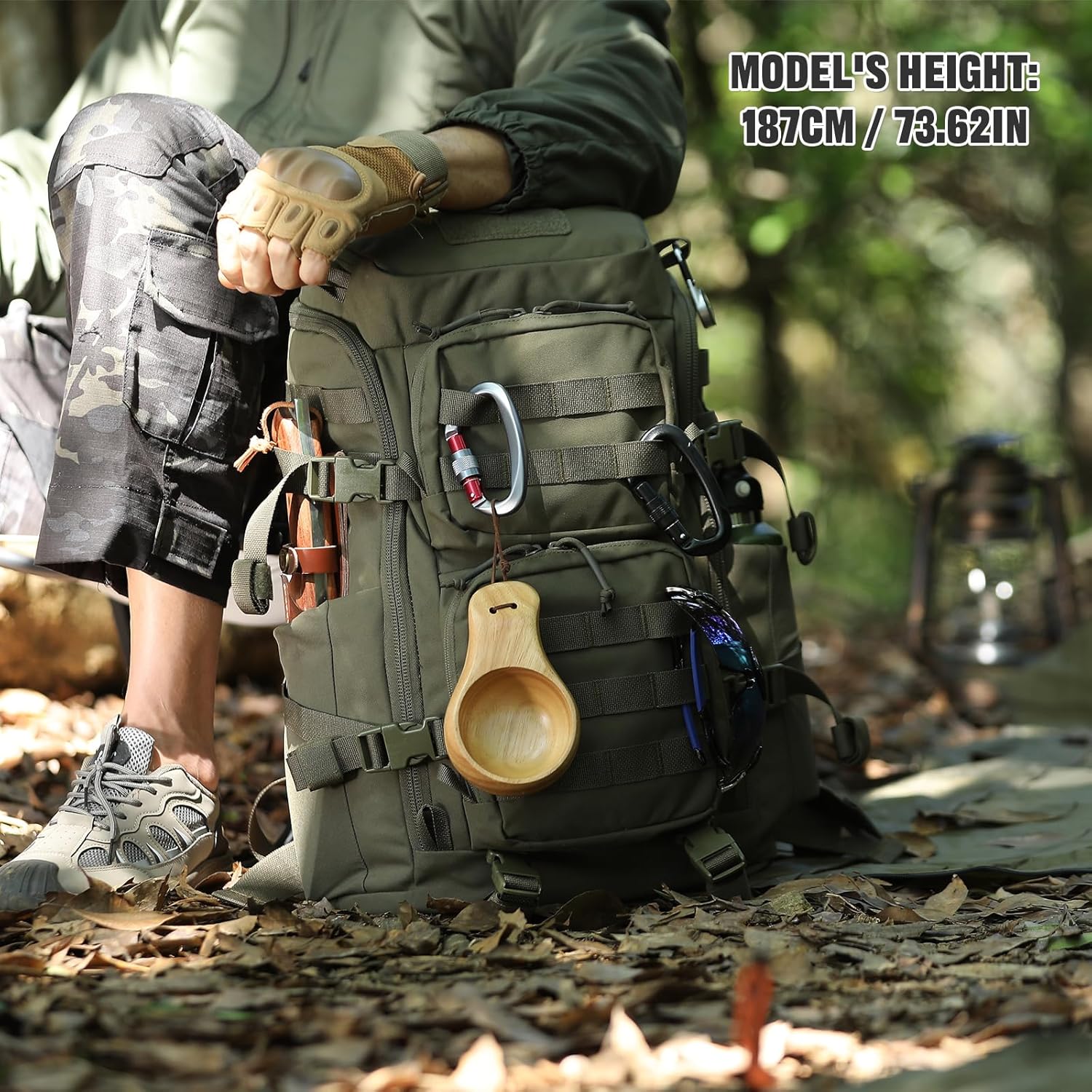 45L Tactical Backpack, Military Molle Backpack with 17" Laptop Compartment Survival Large Hiking Travel Rucksack for Outdoors