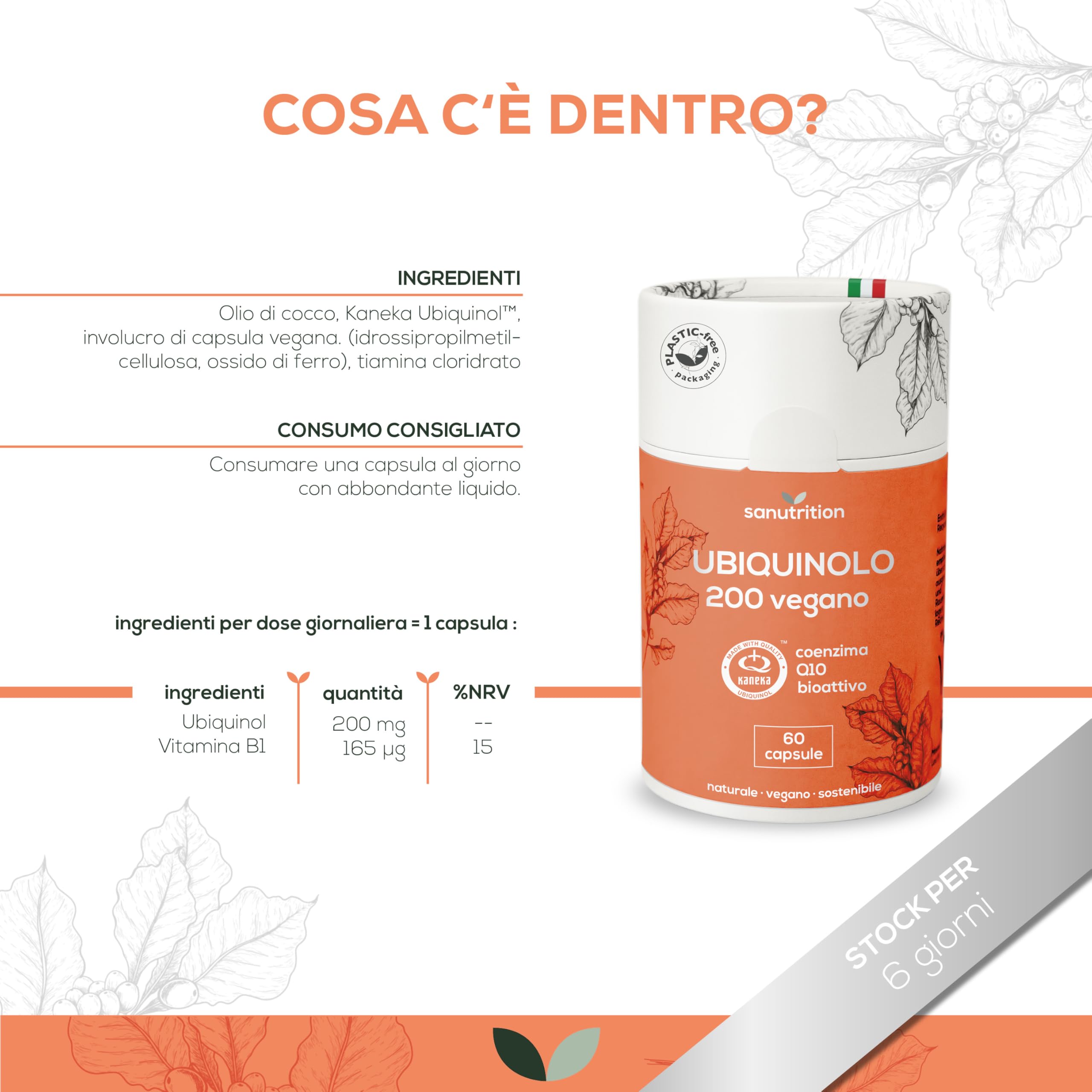 Ubiquinolo 200 mg | 60 capsule | Coenzima Q10 bioattivo | vegano | Imballaggio in carta ecologica al 100%
