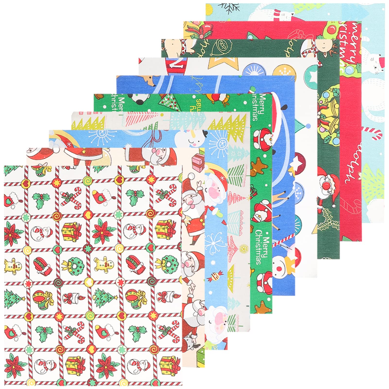 MAGICLULU 10hojas Tela de Algodón Navideña Tela de Patchwork Estampado Floral para Hacer Tú Mismo para Decoración de Navidad y Manualidades DIY