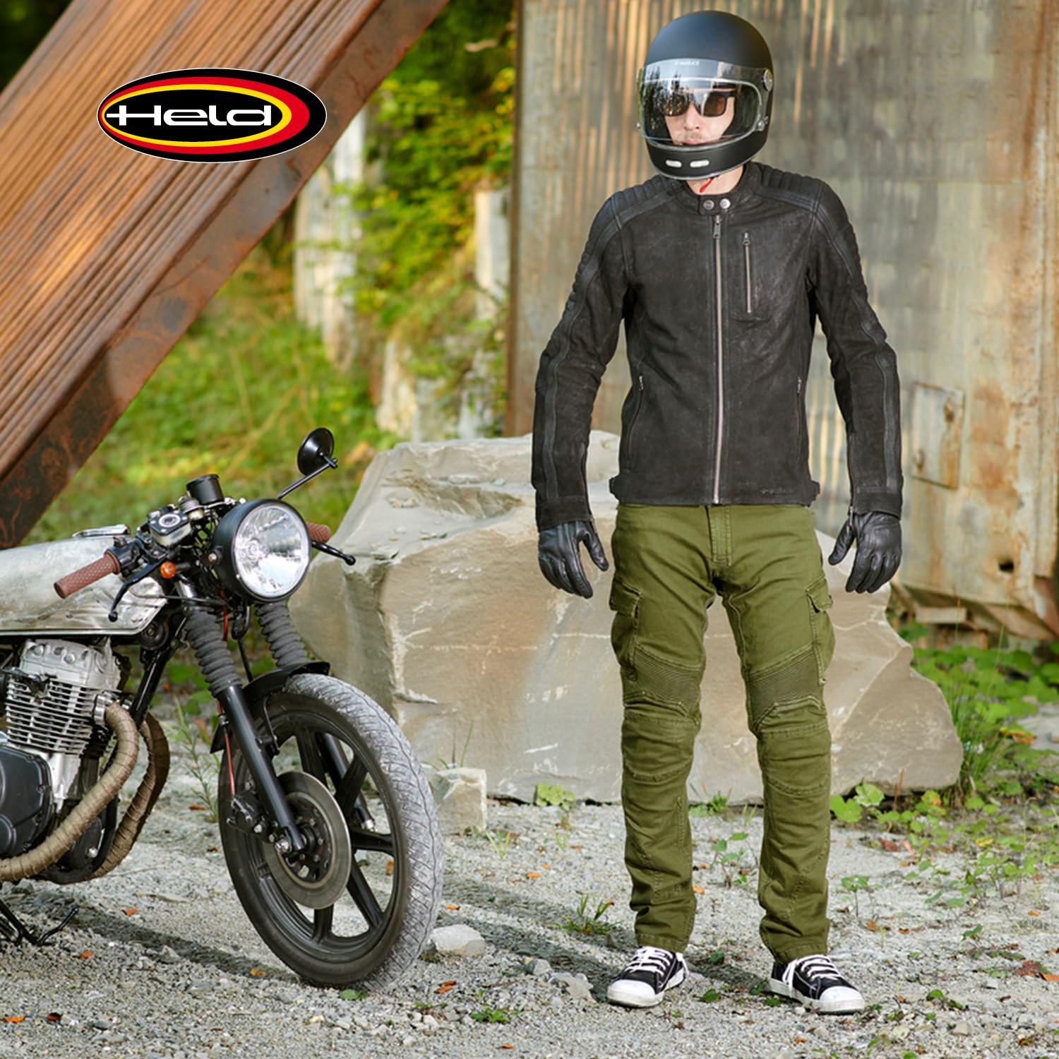 Held Classic Rider - Urban Motorrad Handschuhe Herren - Leichte Sommer Motorradhandschuhe, Ziegenleder, perforierte Finger, Atmungsaktiv, CE-Zertifiziert Level 1, Schwarz, Größe 14