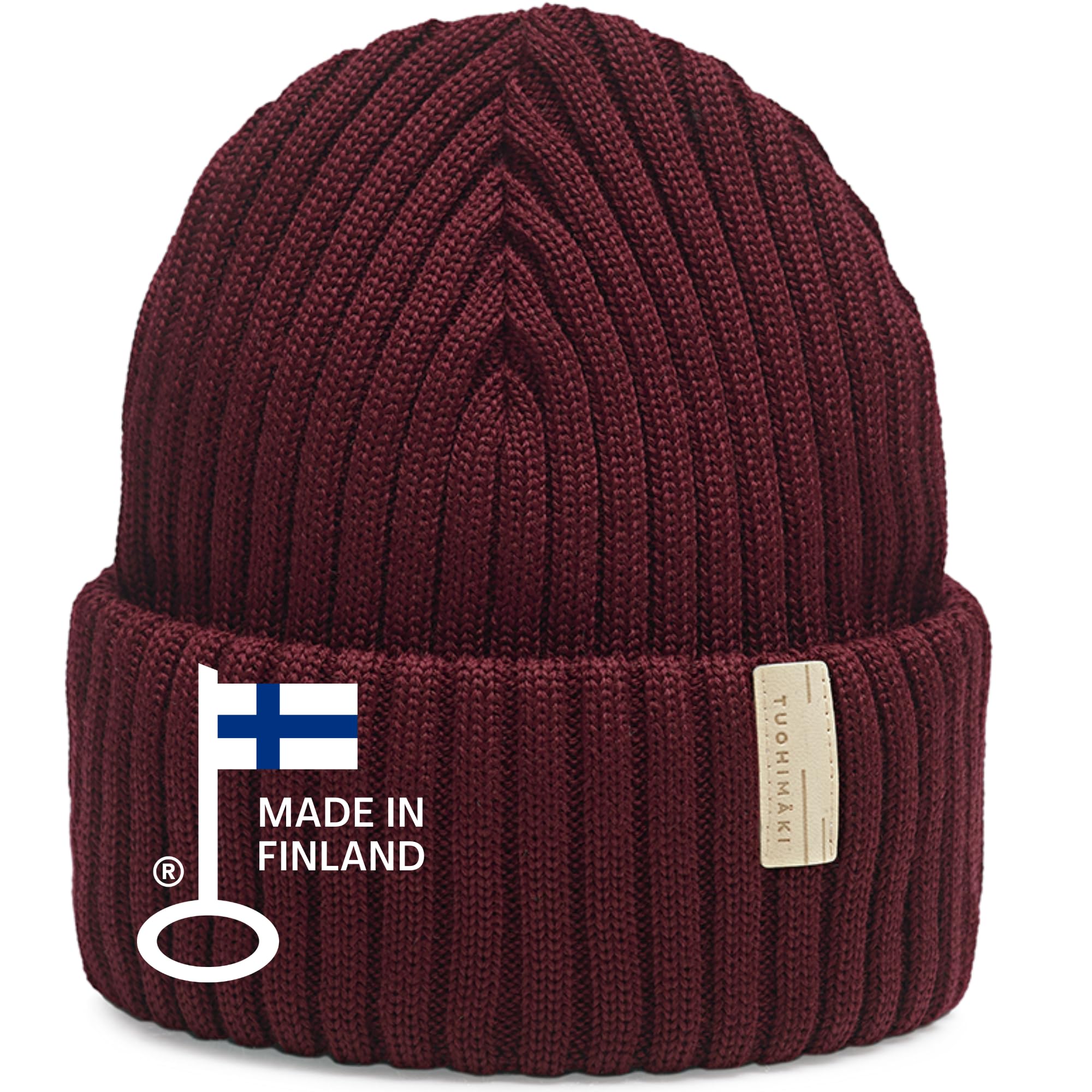 Czapka z 100% wełny merynosowej – Wykonana w Finlandii – Czapka beanie dla mężczyzn i kobiet – Ciepła czapka zimowa dla mężczyzn – Miękka czapka zimowa dla kobiet – Czarna premium czapka