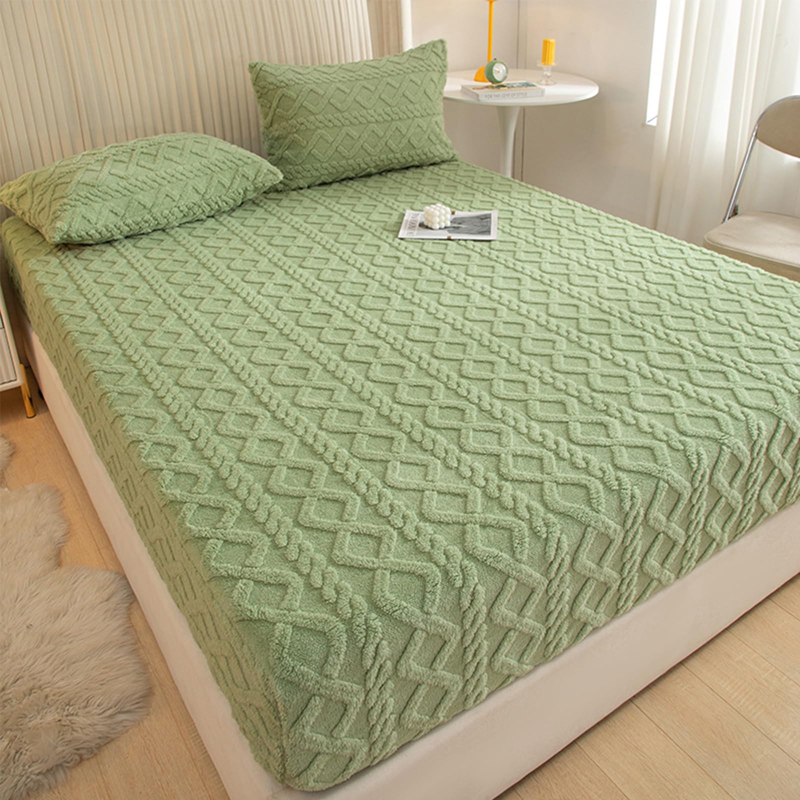Elastic Bed Sheets, Elastic Bed Sheets Queen Size, Elastic Bed Sheets Purchase,Elastic Bedsheets Queen Size Bed, Elastic Bedsheet Queen (Green,Pillowcase 48 * 75cm)