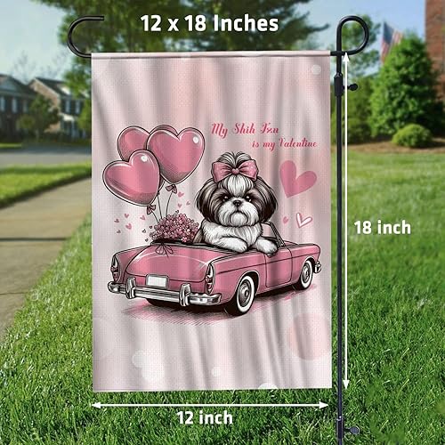 Miniatura 5 de Lienzo con bandera de jardín My Shih Tzu is My Valentine de 12 x 18 pulgadas, idea de regalo para amantes de los perros león, idea de regalo para