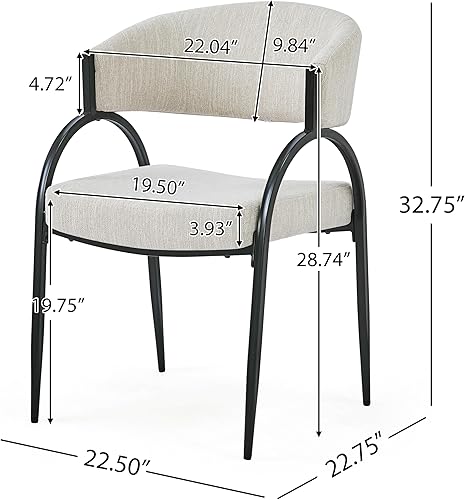 Miniatura 3 de Juego de 2 sillas de comedor tapizadas con patas de metal, sillas de cocina modernas, sillas de escritorio para mesa de comedor y juegos de sillas,