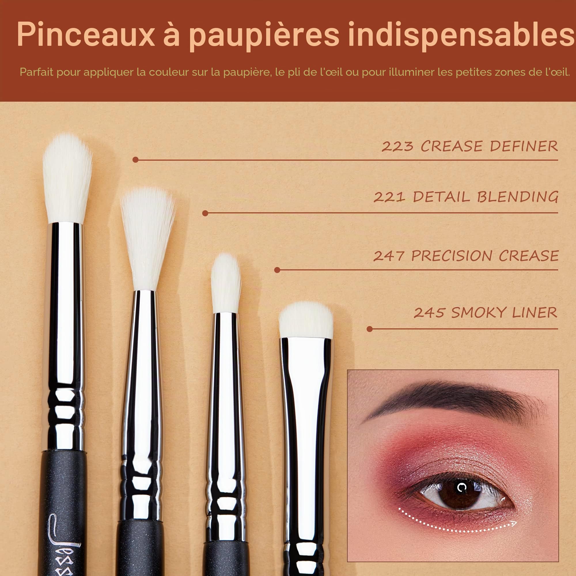 Jessup Set Pinceaux Maquillages Fard à Paupières 11 pièces Kit Pinceaux Maquillage Yeux Professionnels Pinceaux Fard à Paupières,Pinceau Estompeur Pinceau Anti Cernes Yeux,Nior T340