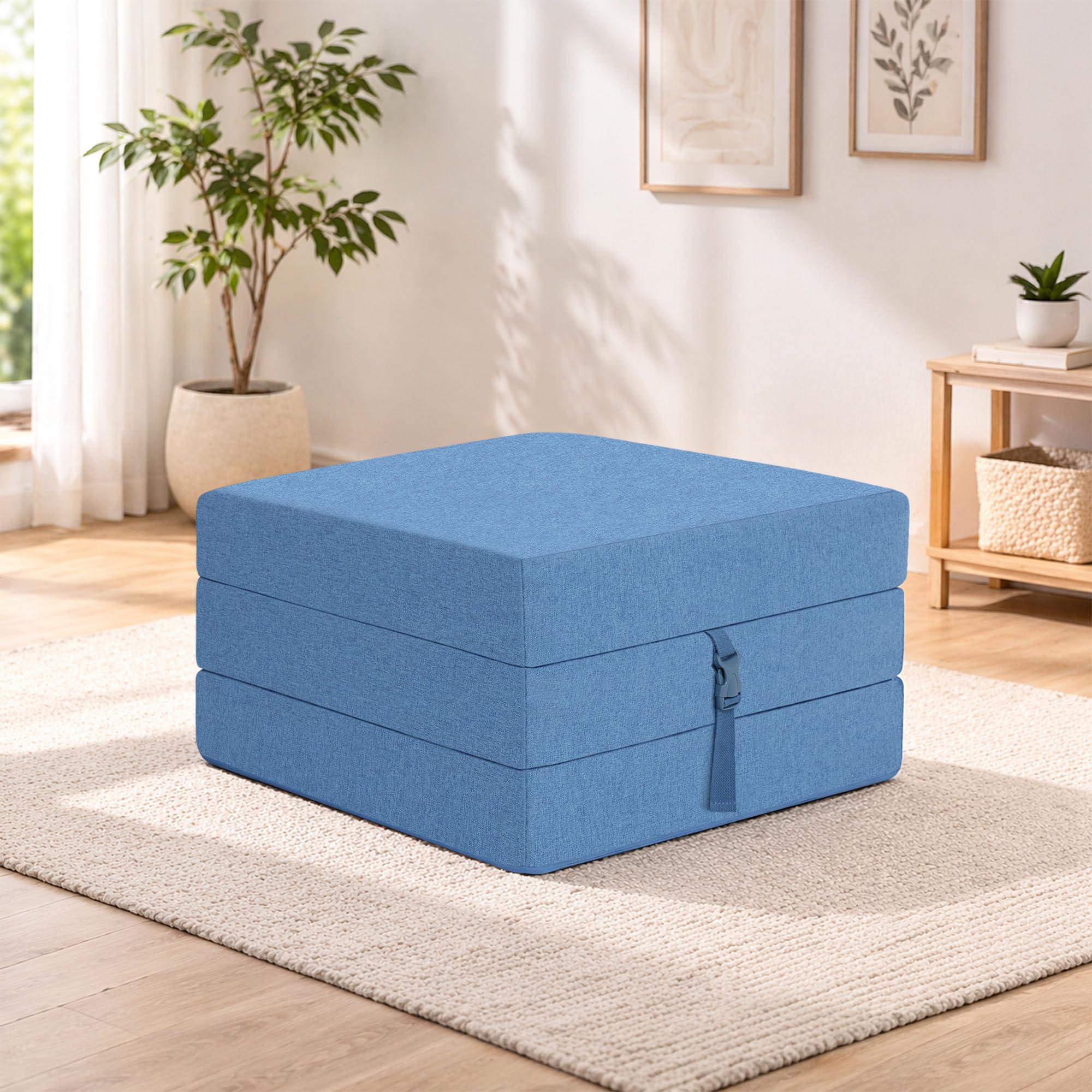 SAPPHIRE Bed Guest Foldable Z Bed Chair | Water Resistant Removeable Cover | Sleepover Sofa Futon Mattress | Bedroom Living Room Furniture | Soft, Lightweight & Comfy Ergonomically Designed (Jade)