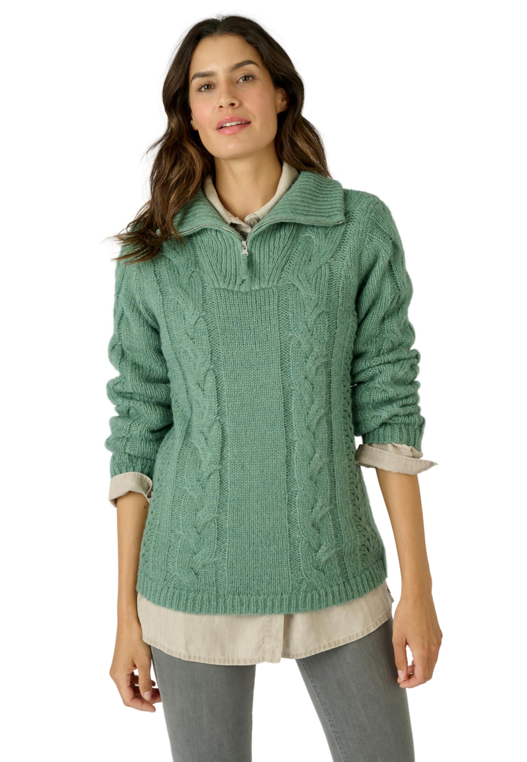 Damart - Toasty Thermal Recycled High-Neck Jumper, Sage, 10/12 Green